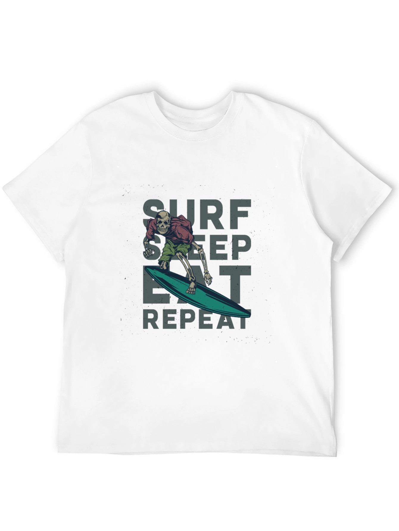 Surf Sleep Eat Repeat Black Graphic Tee