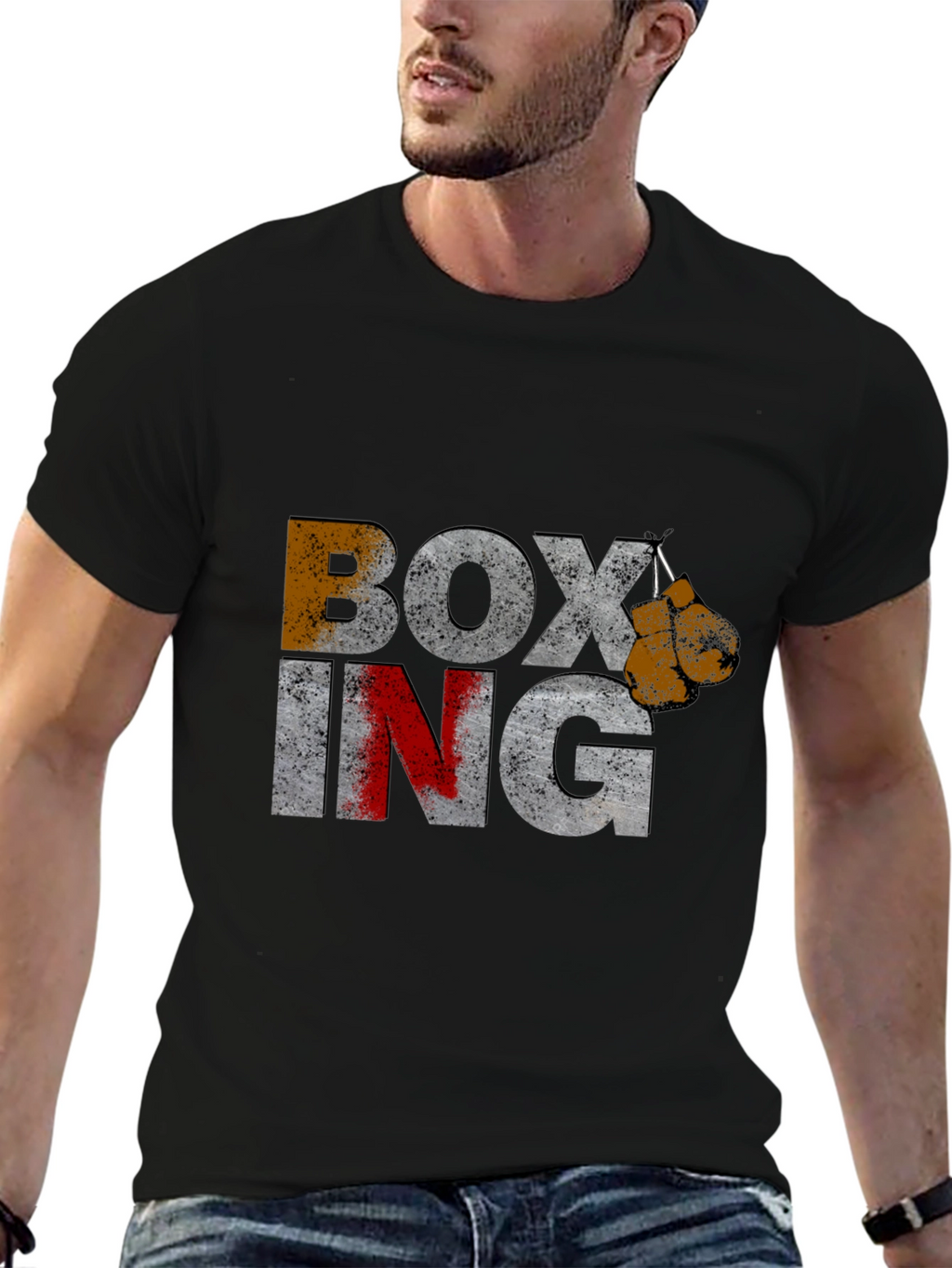 Boxing Gloves Graphic Print T-Shirt
