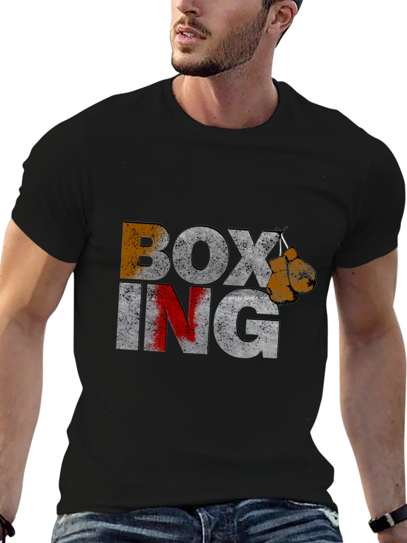 Boxing Gloves Graphic Print T-Shirt