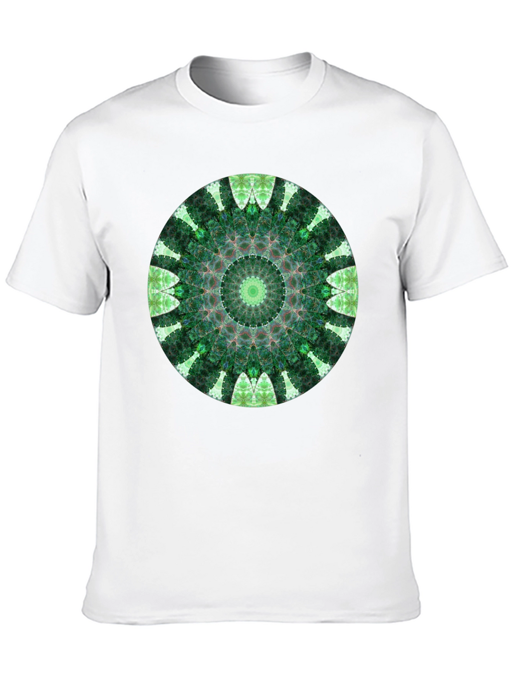 Green Mandala Graphic Black T-Shirt