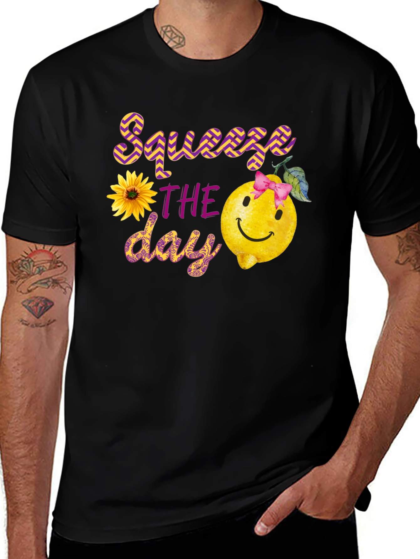 Squeeze the Day Black Graphic Tee