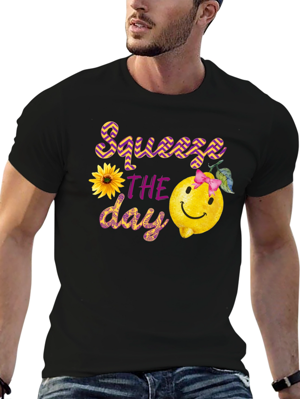 Squeeze the Day Black Graphic Tee