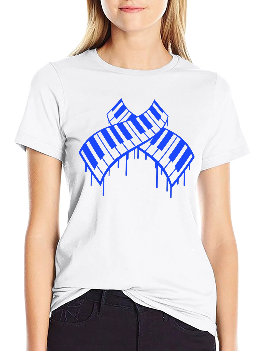 Piano Keys Graphic T-Shirt - Black