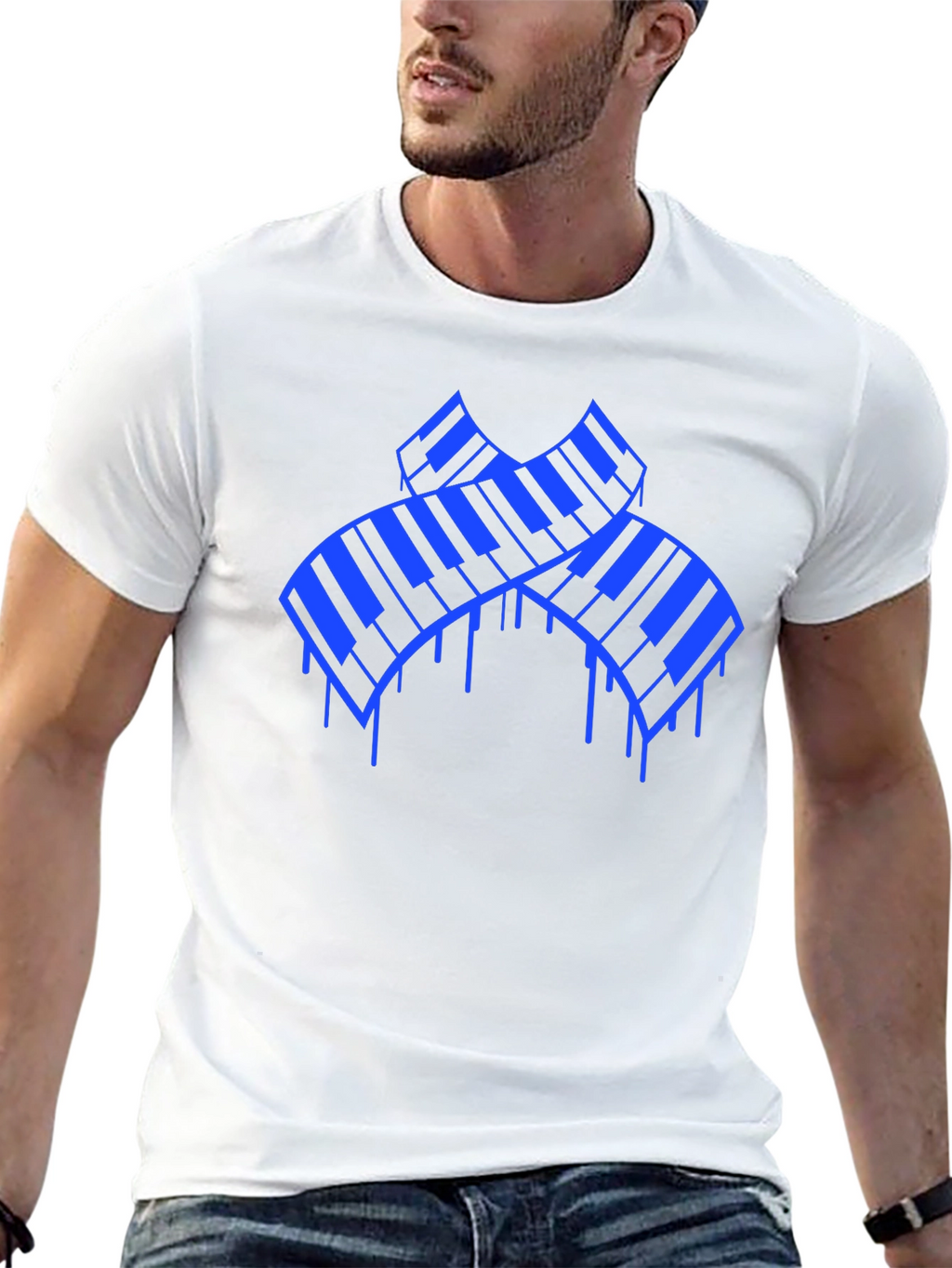 Piano Keys Graphic T-Shirt - Black