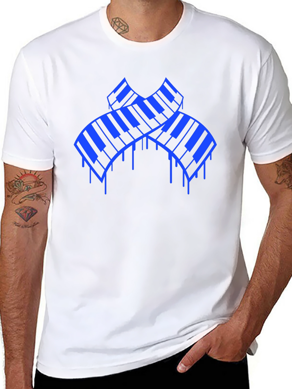 Piano Keys Graphic T-Shirt - Black