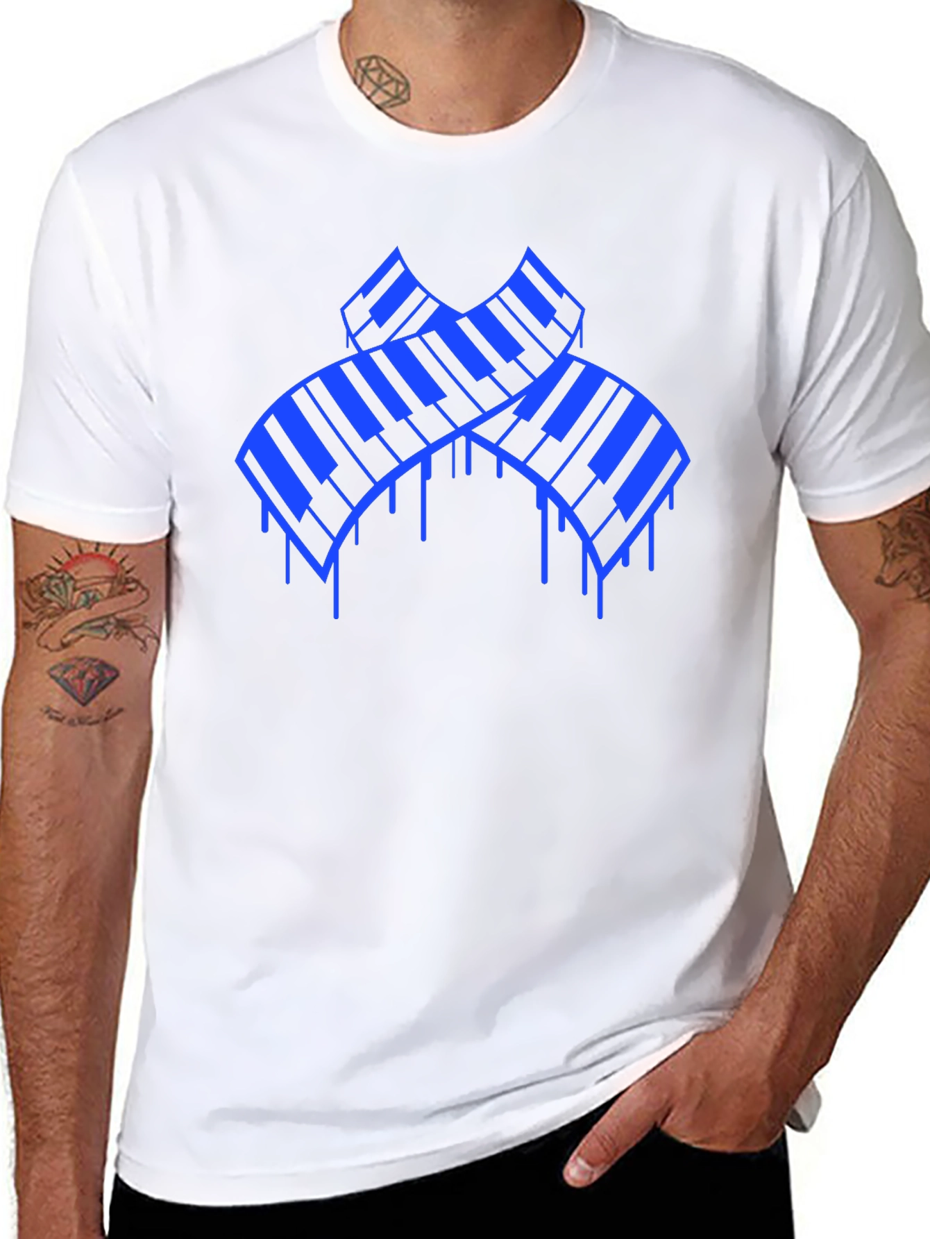Piano Keys Graphic T-Shirt - Black