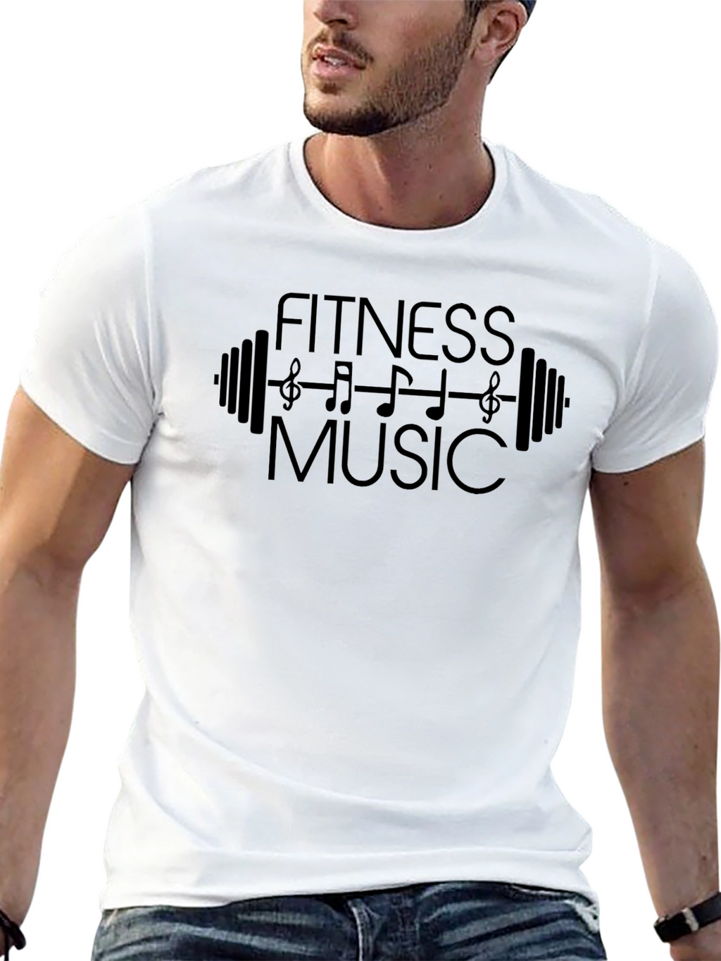 Fitness Music Graphic Tee - Workout Apparel