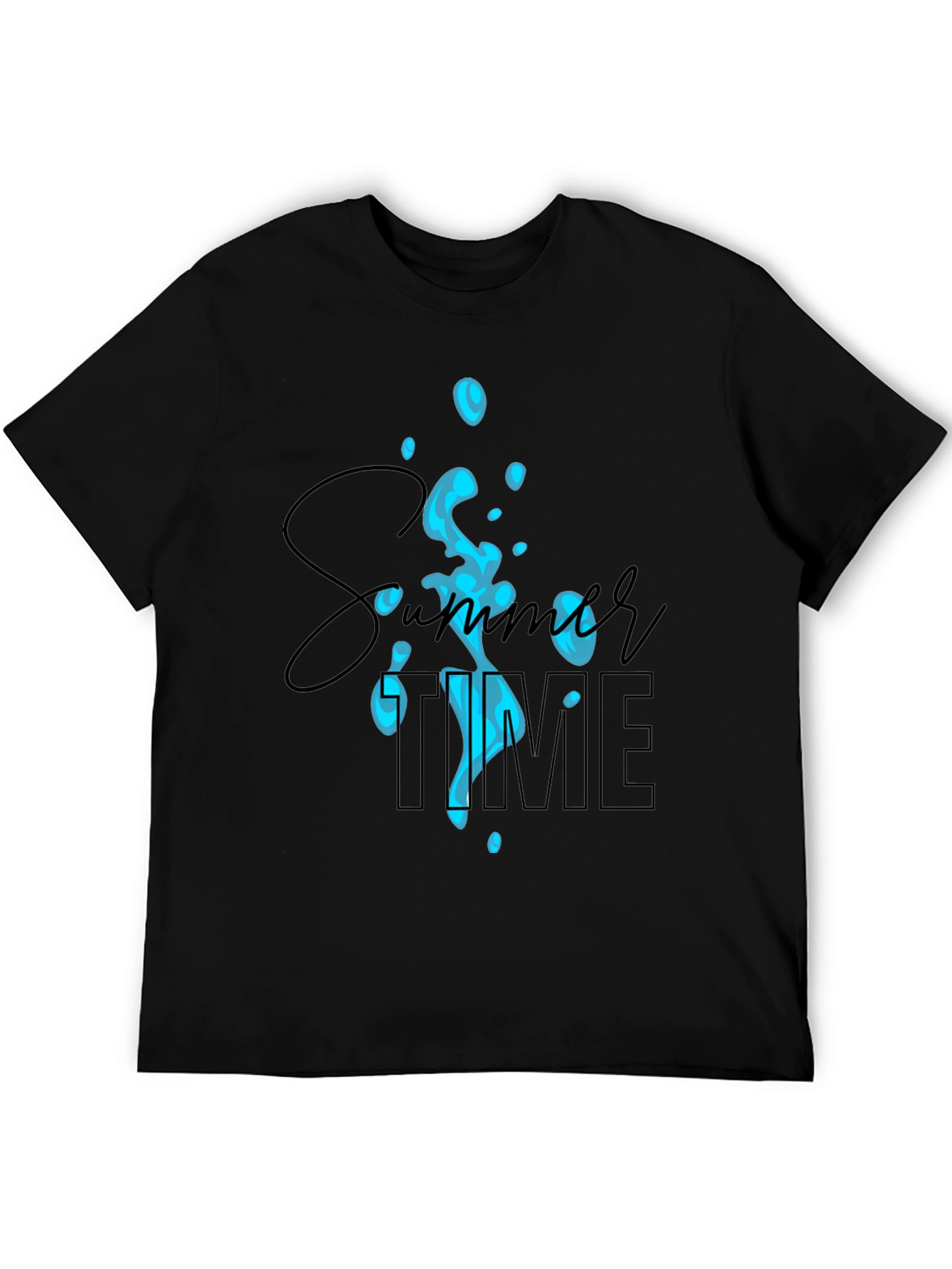 Summer Time Black Graphic Tee