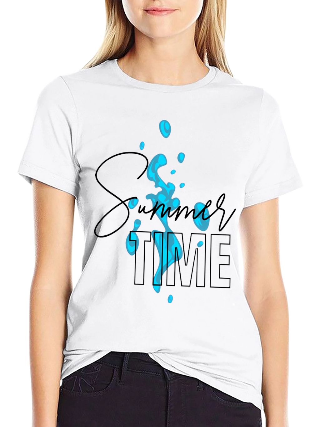Summer Time Black Graphic Tee