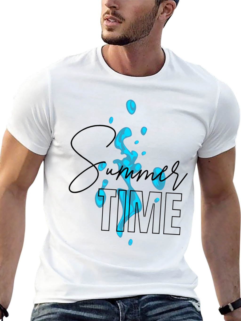 Summer Time Black Graphic Tee