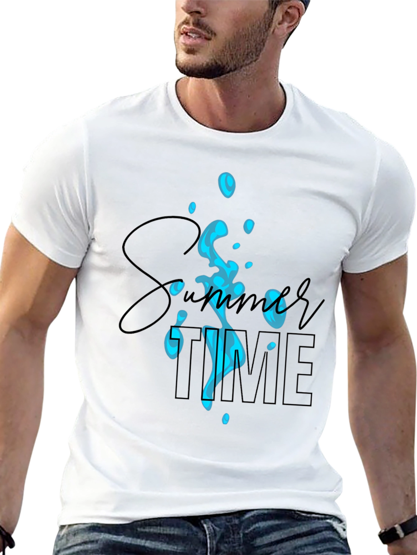 Summer Time Black Graphic Tee