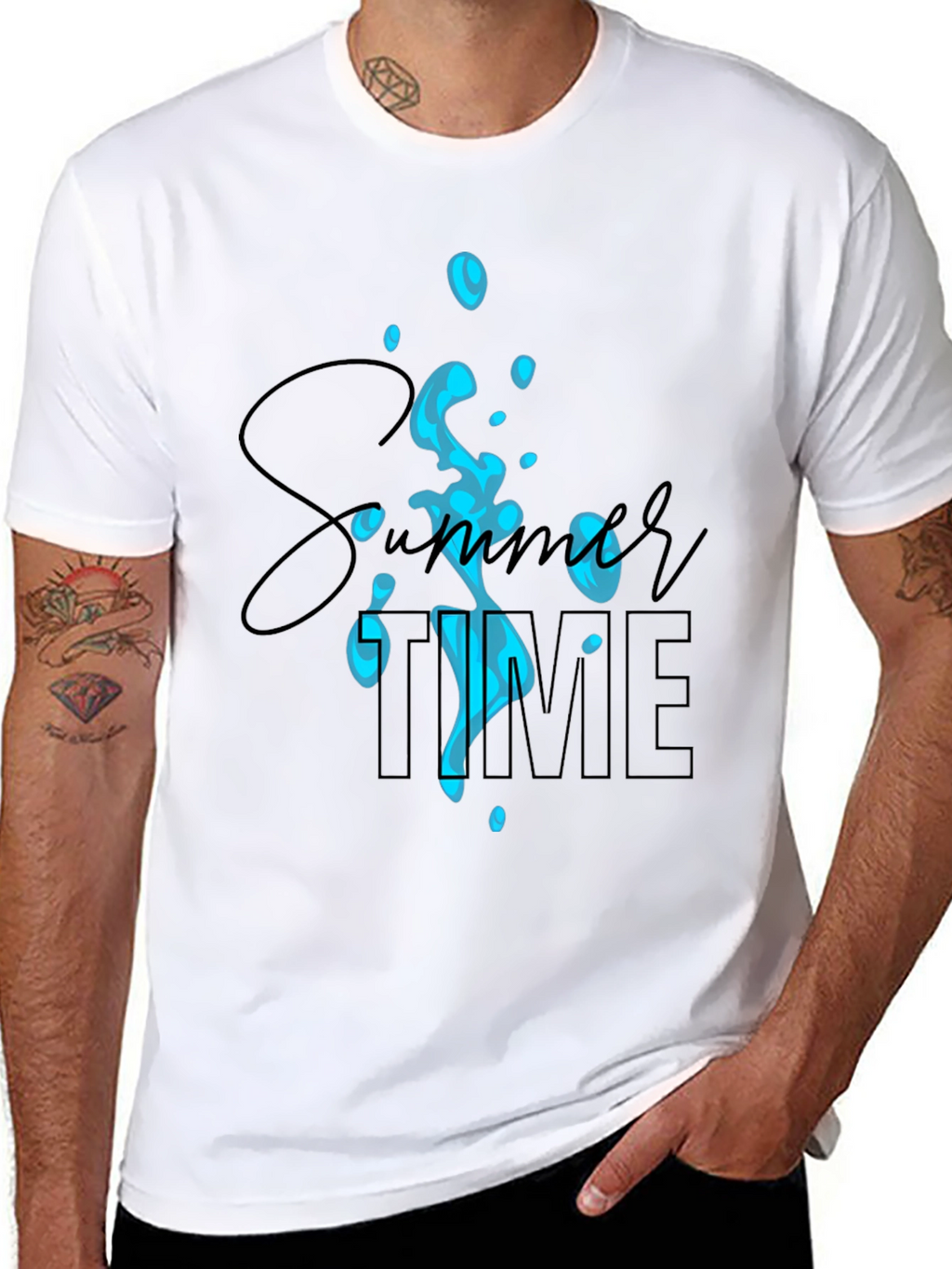 Summer Time Black Graphic Tee