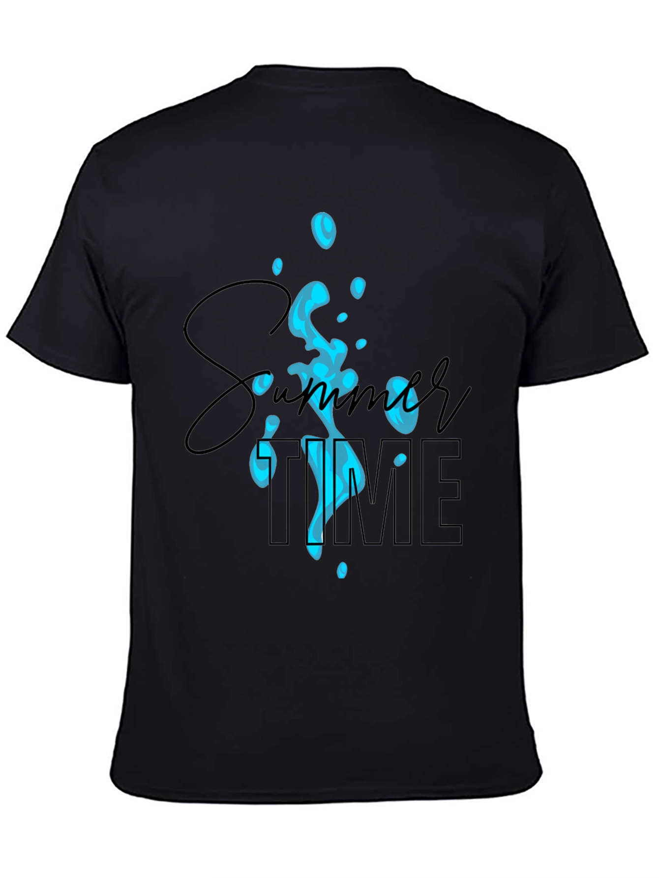 Summer Time Black Graphic Tee