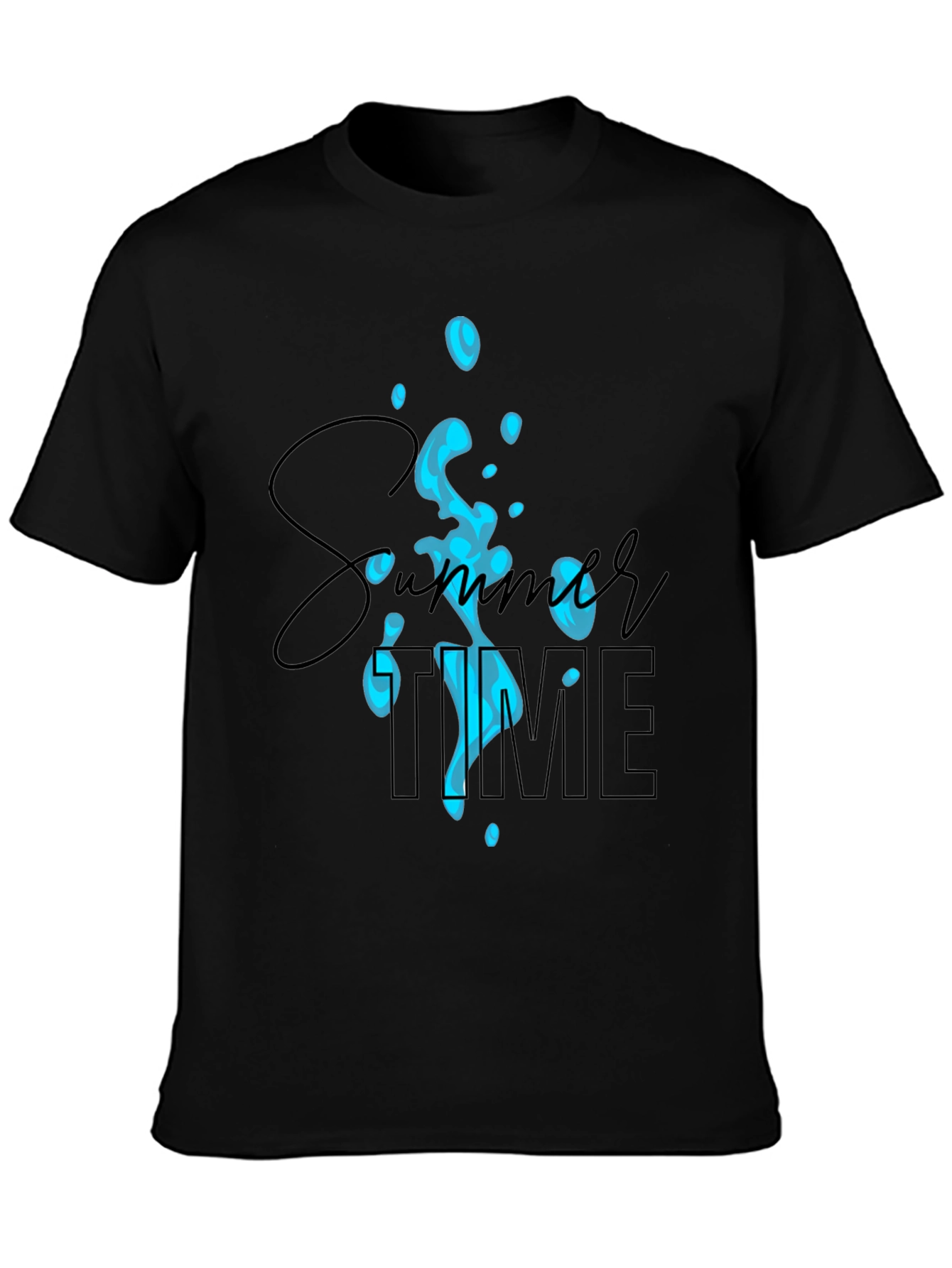 Summer Time Black Graphic Tee