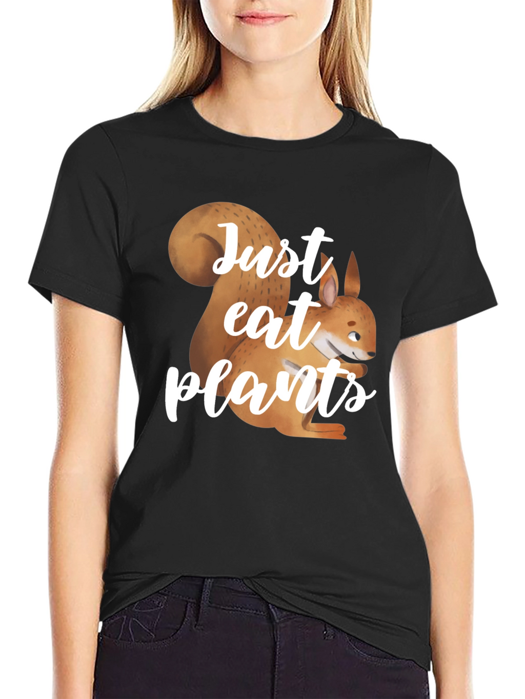 Just Eat Plants T-Shirt: Squirrel Graphic Tee