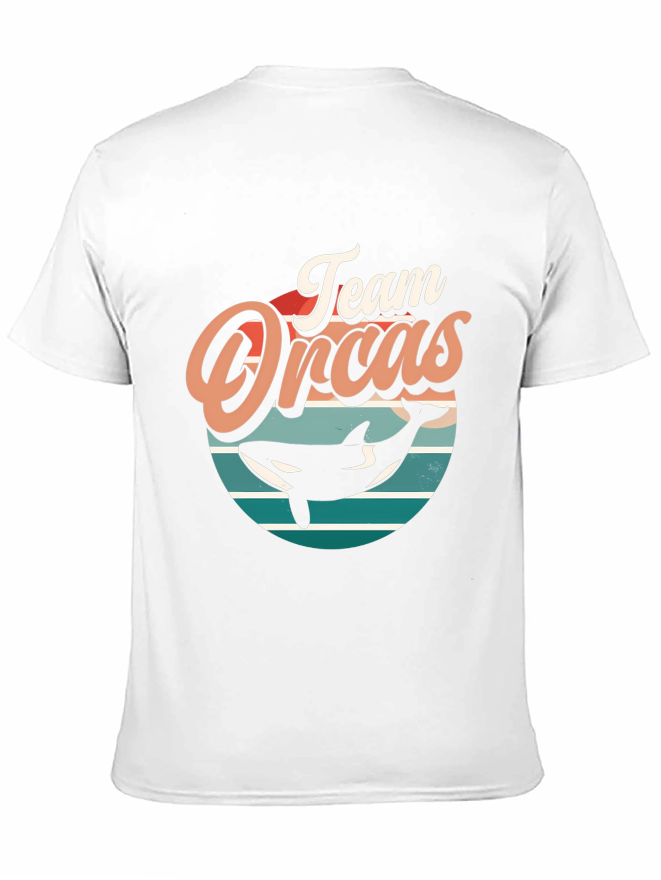 Team Orcas Black T-Shirt - Retro Style