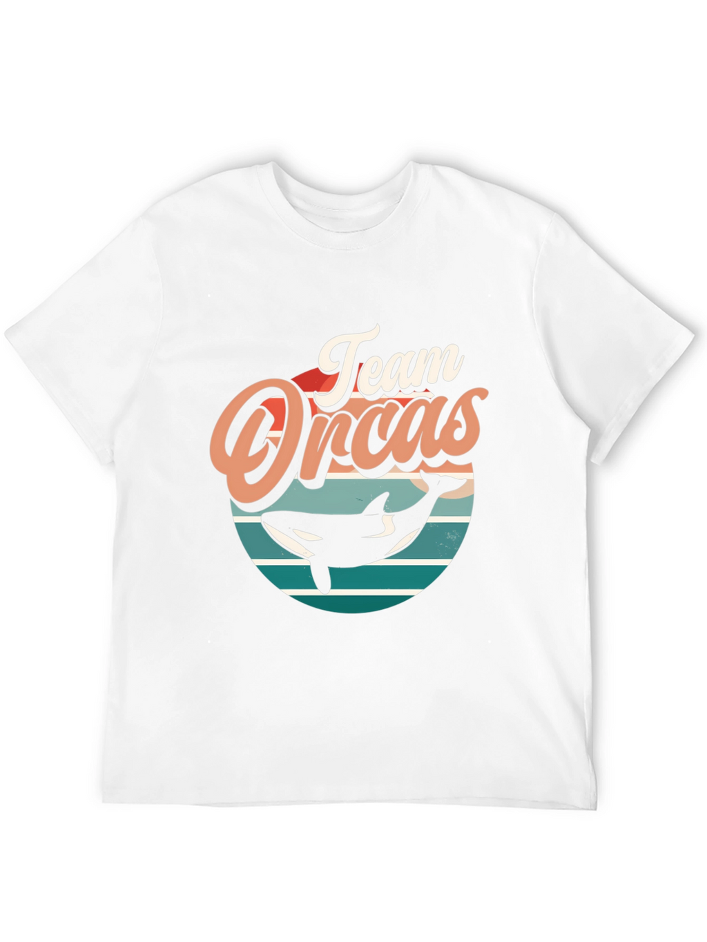 Team Orcas Black T-Shirt - Retro Style