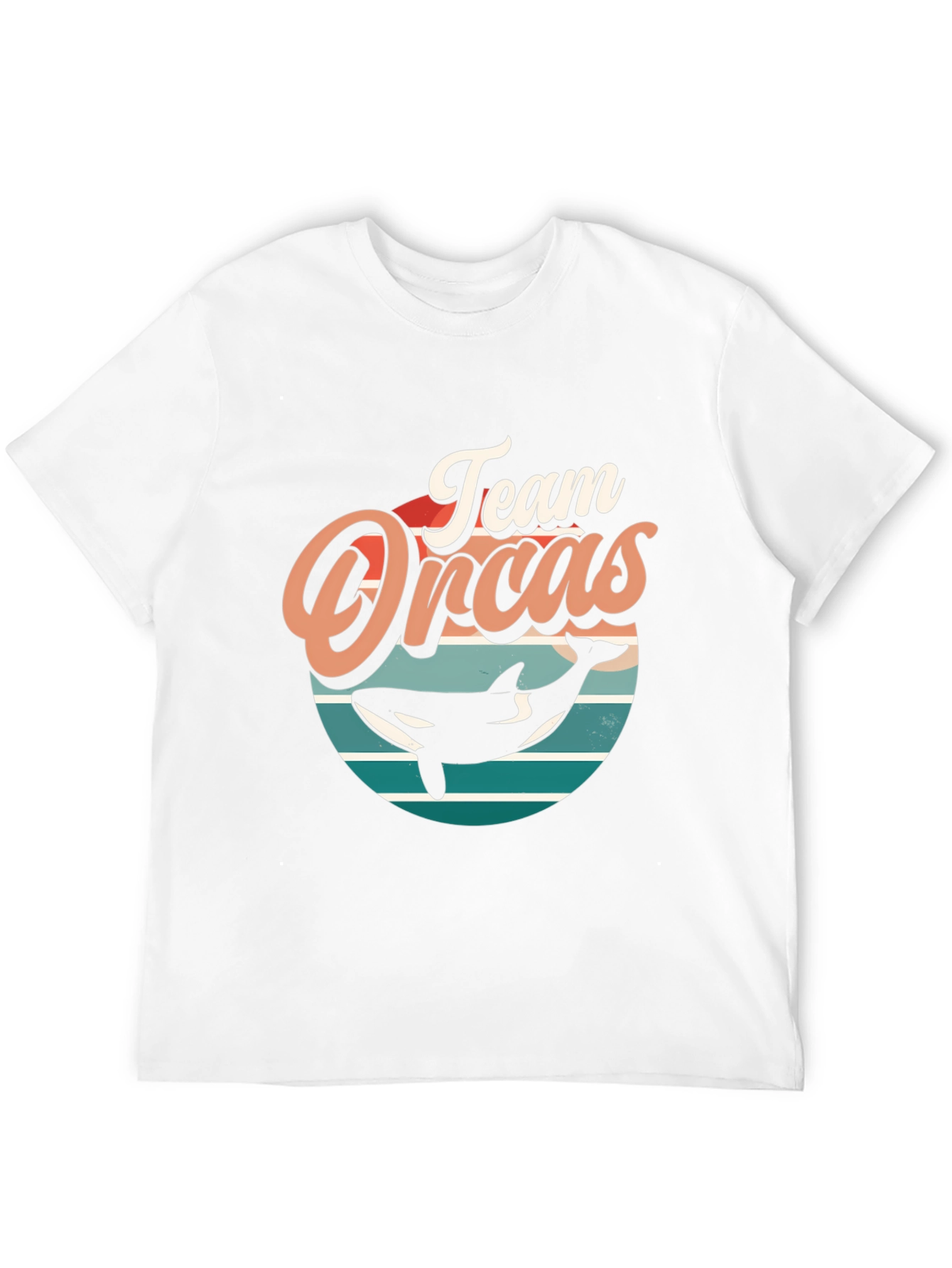 Team Orcas Black T-Shirt - Retro Style