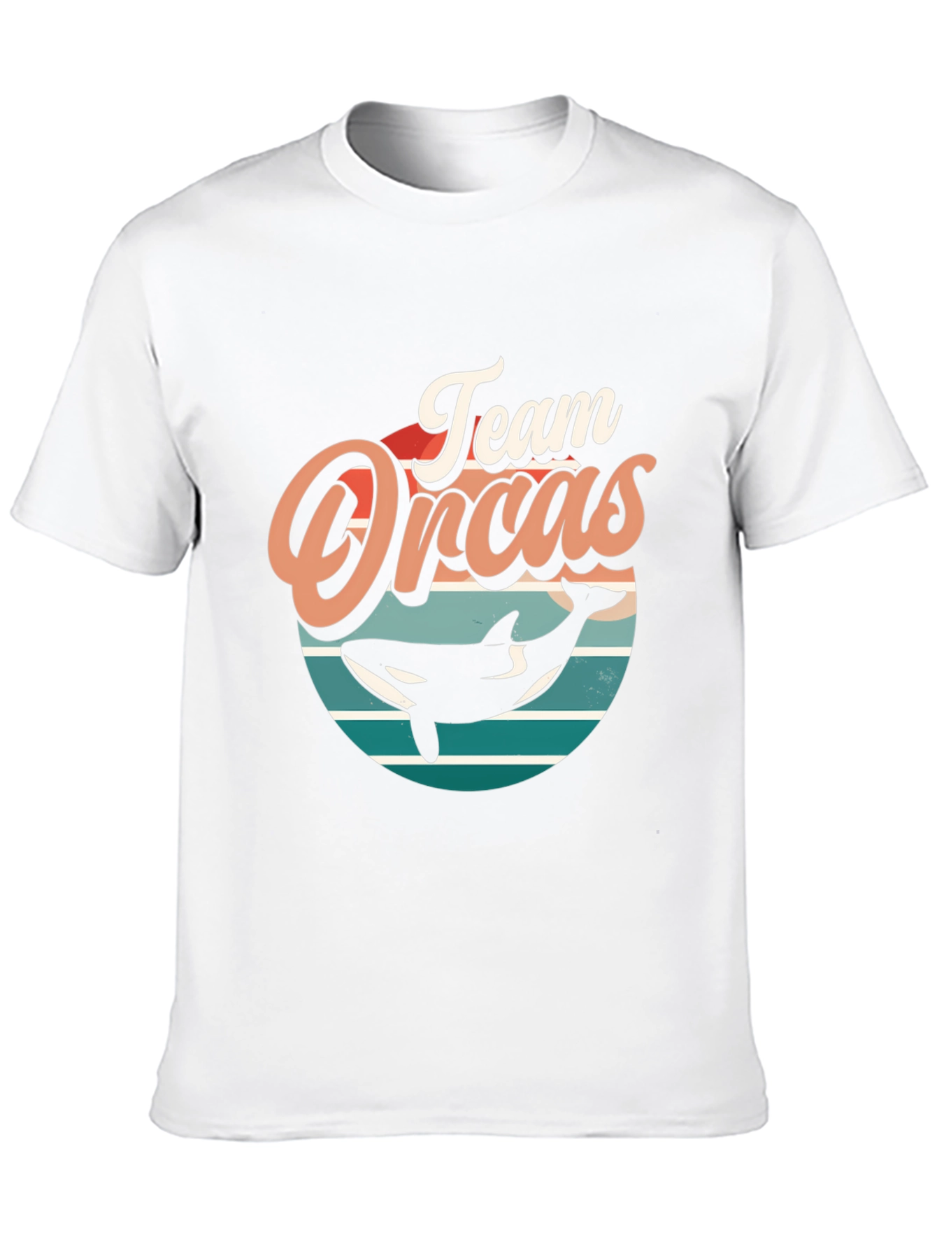 Team Orcas Black T-Shirt - Retro Style