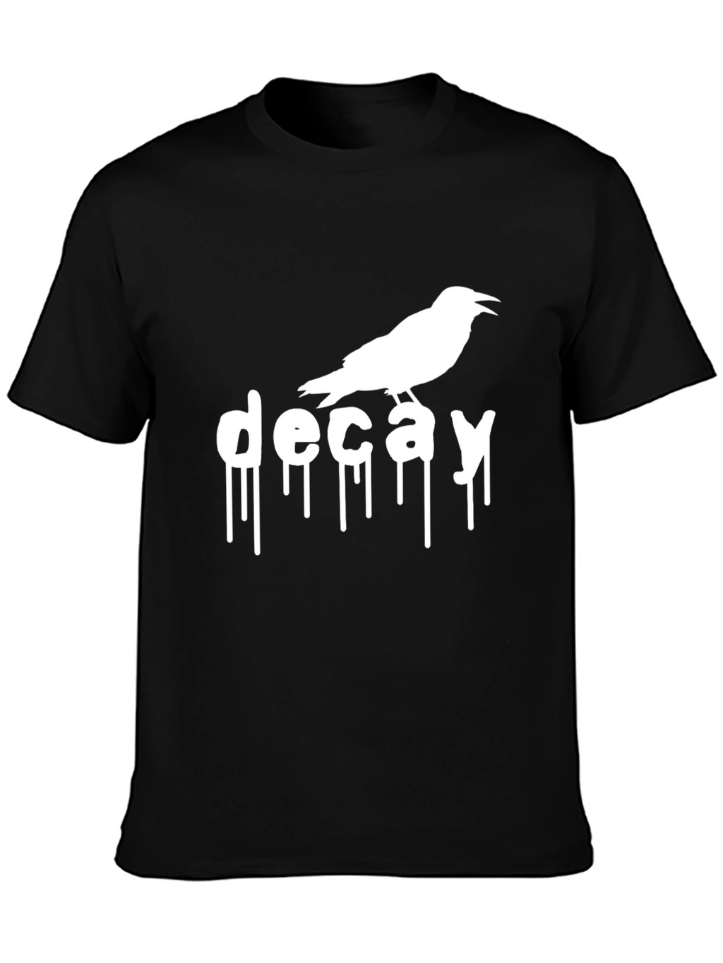 Decay Crow Graphic T-Shirt - Black Cotton Tee