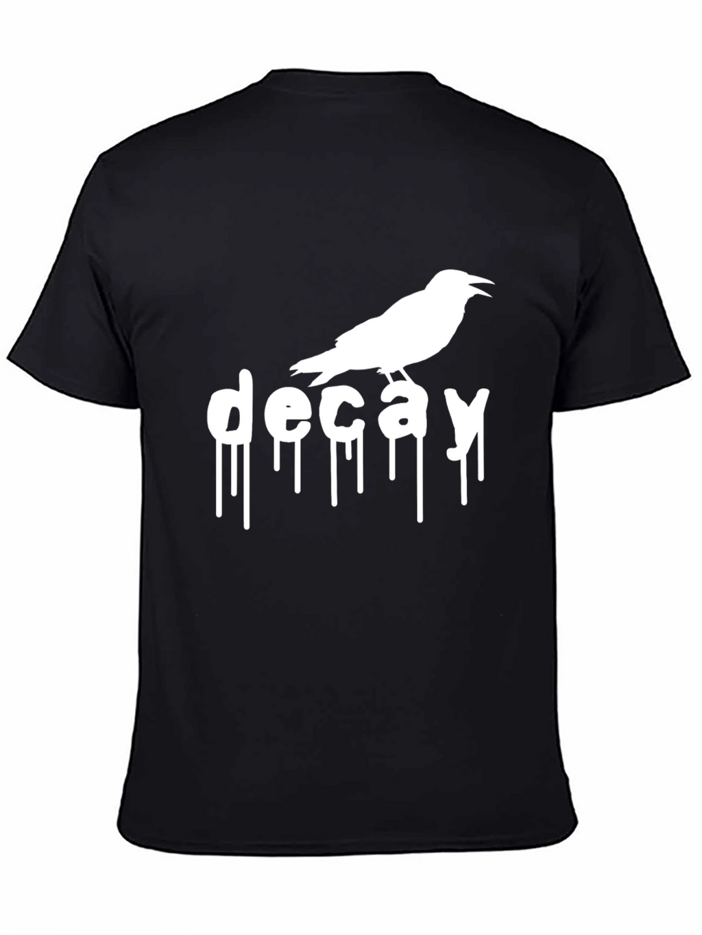 Decay Crow Graphic T-Shirt - Black Cotton Tee