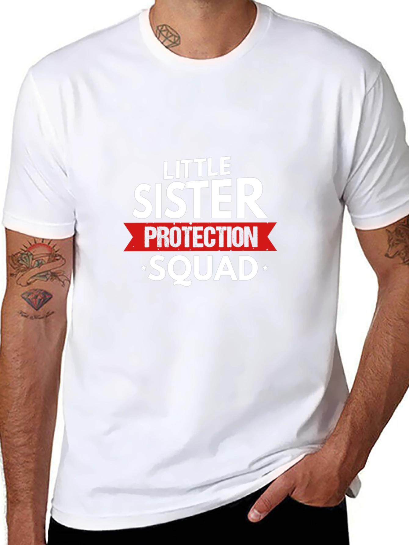Little Sister Protection Squad Graphic T-Shirt