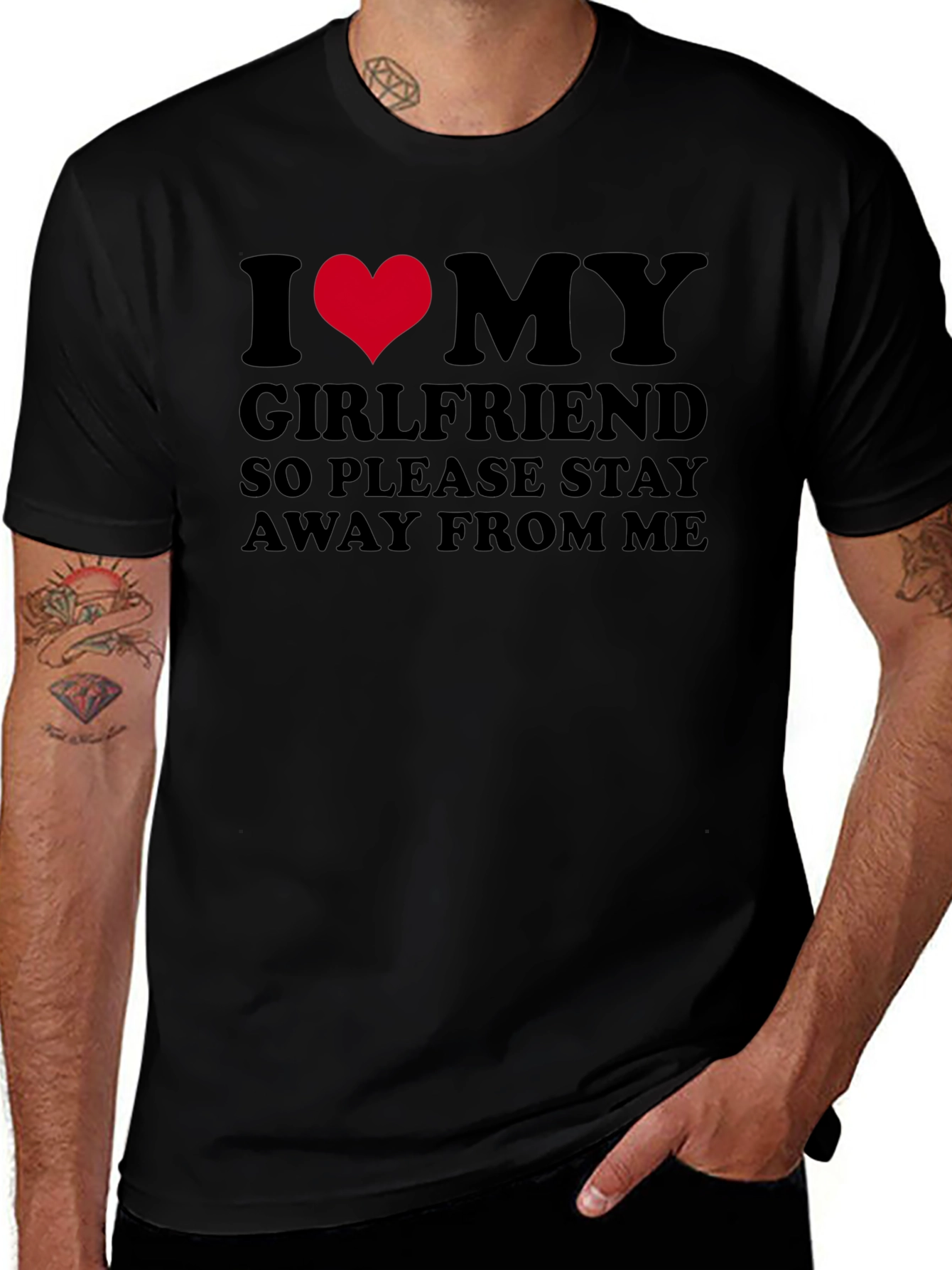 I Love My Girlfriend Tee - Funny Stay Away Shirt