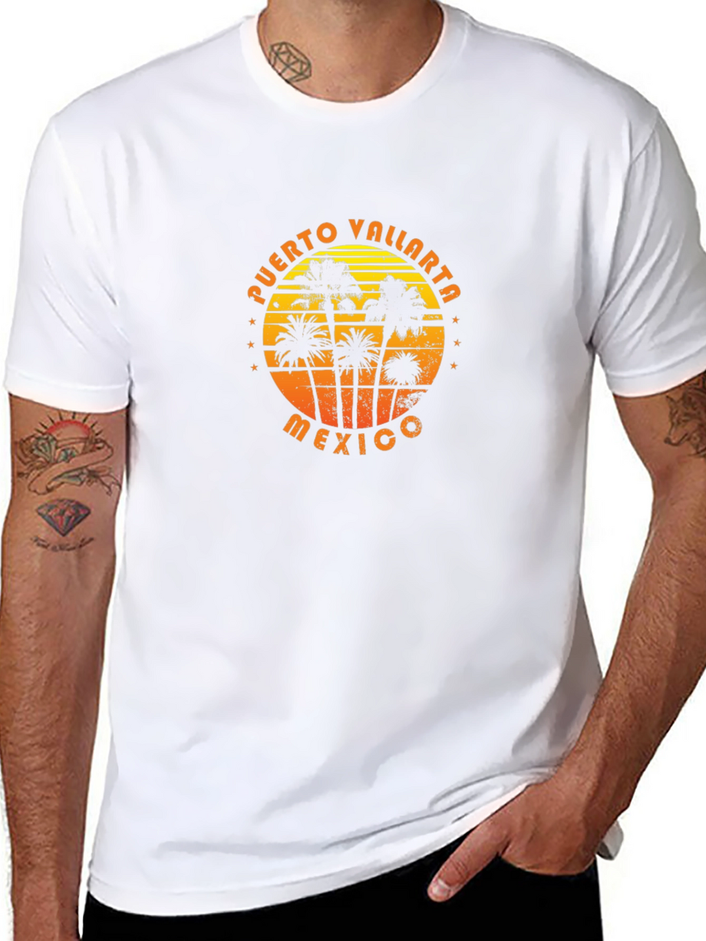Puerto Vallarta Mexico Palm Tree Graphic T-Shirt