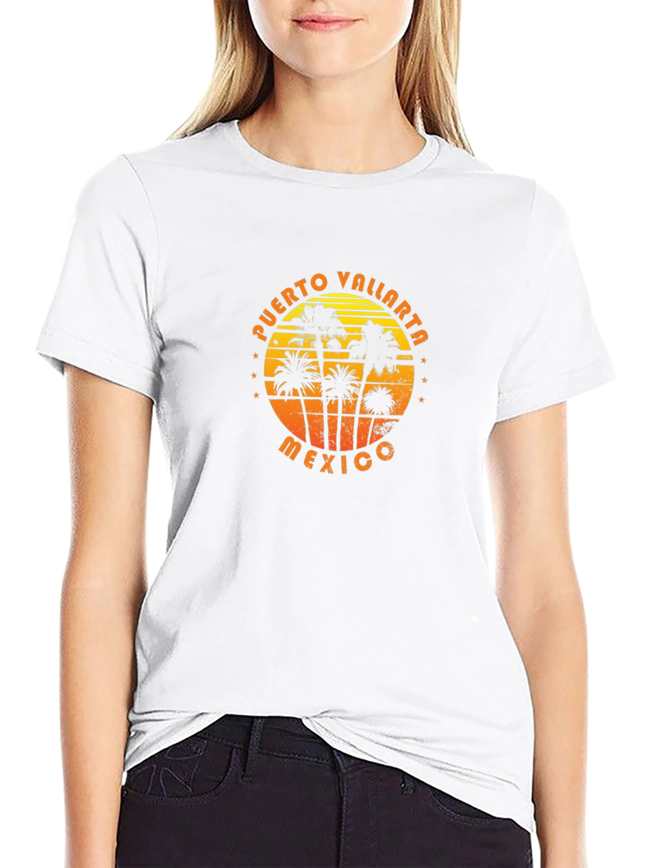 Puerto Vallarta Mexico Palm Tree Graphic T-Shirt