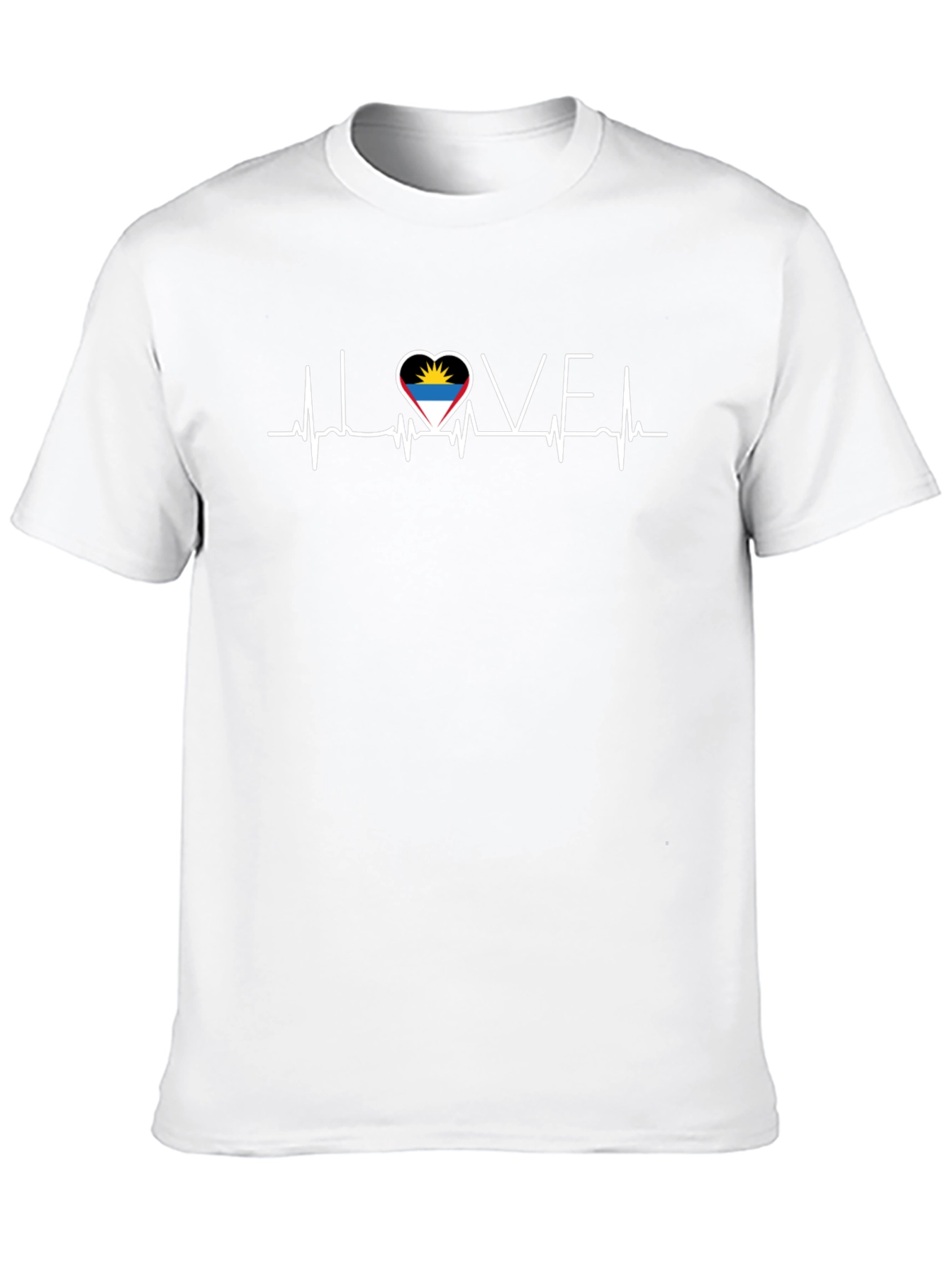I Love Antigua & Barbuda Heartbeat T-Shirt