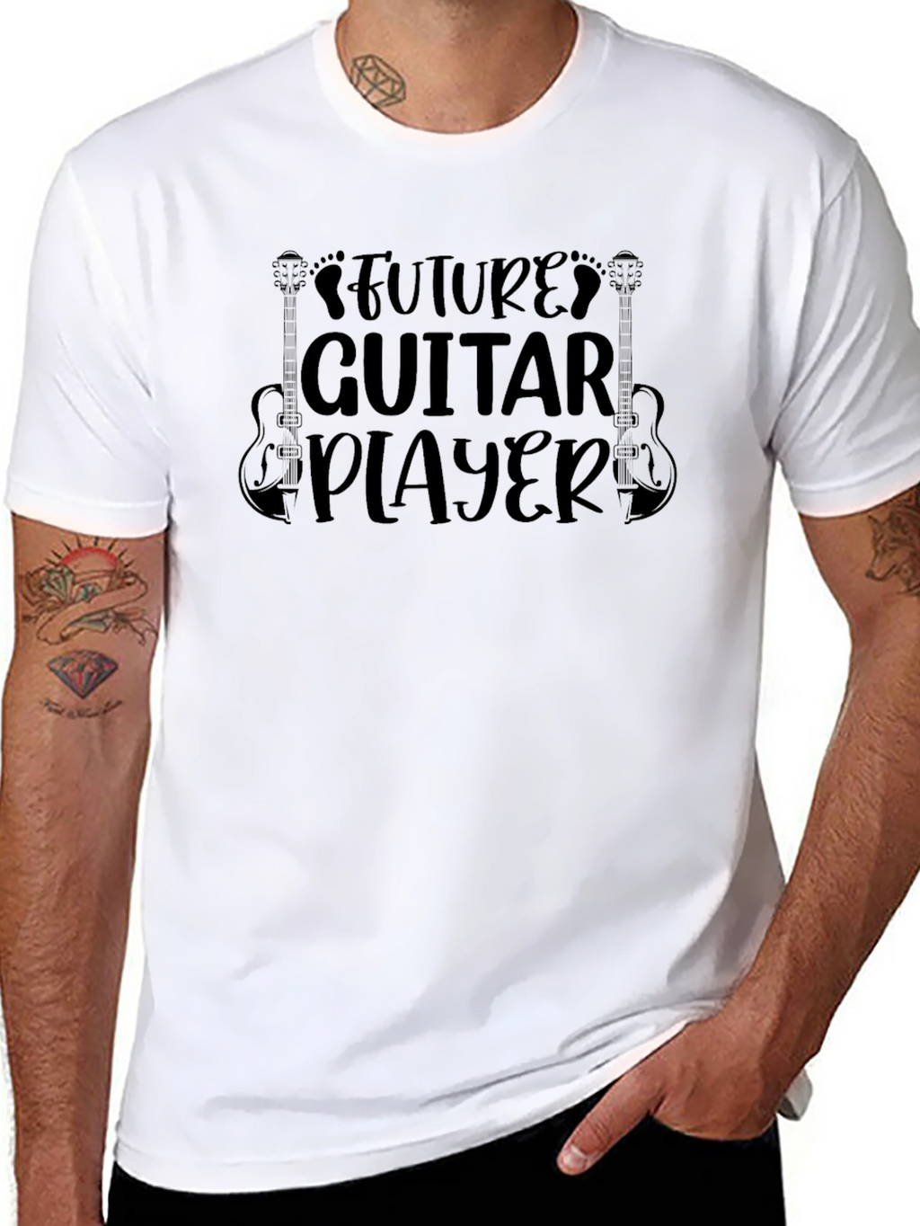 Future Guitar Player Black Graphic Tee