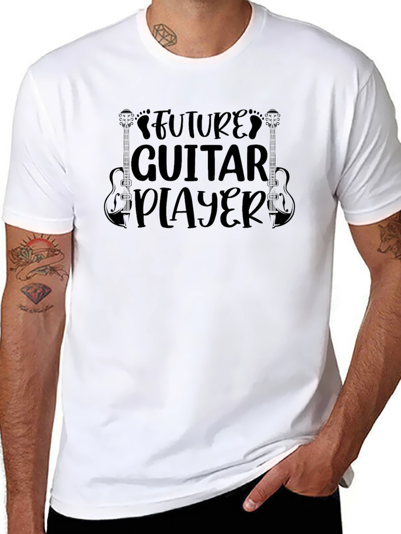 Future Guitar Player Black Graphic Tee