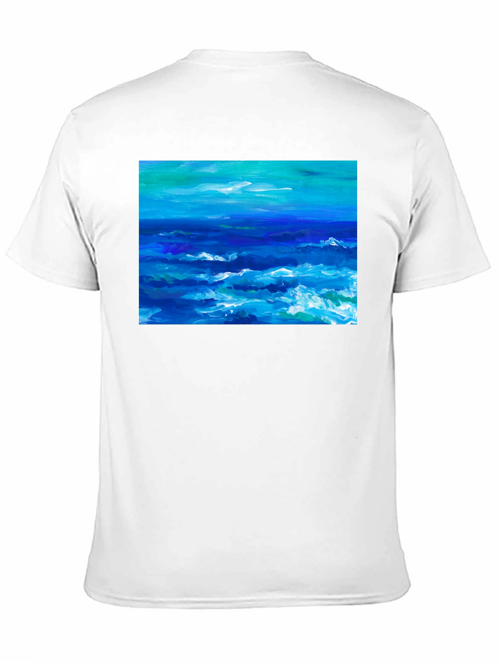 Ocean Wave Art Black T-Shirt