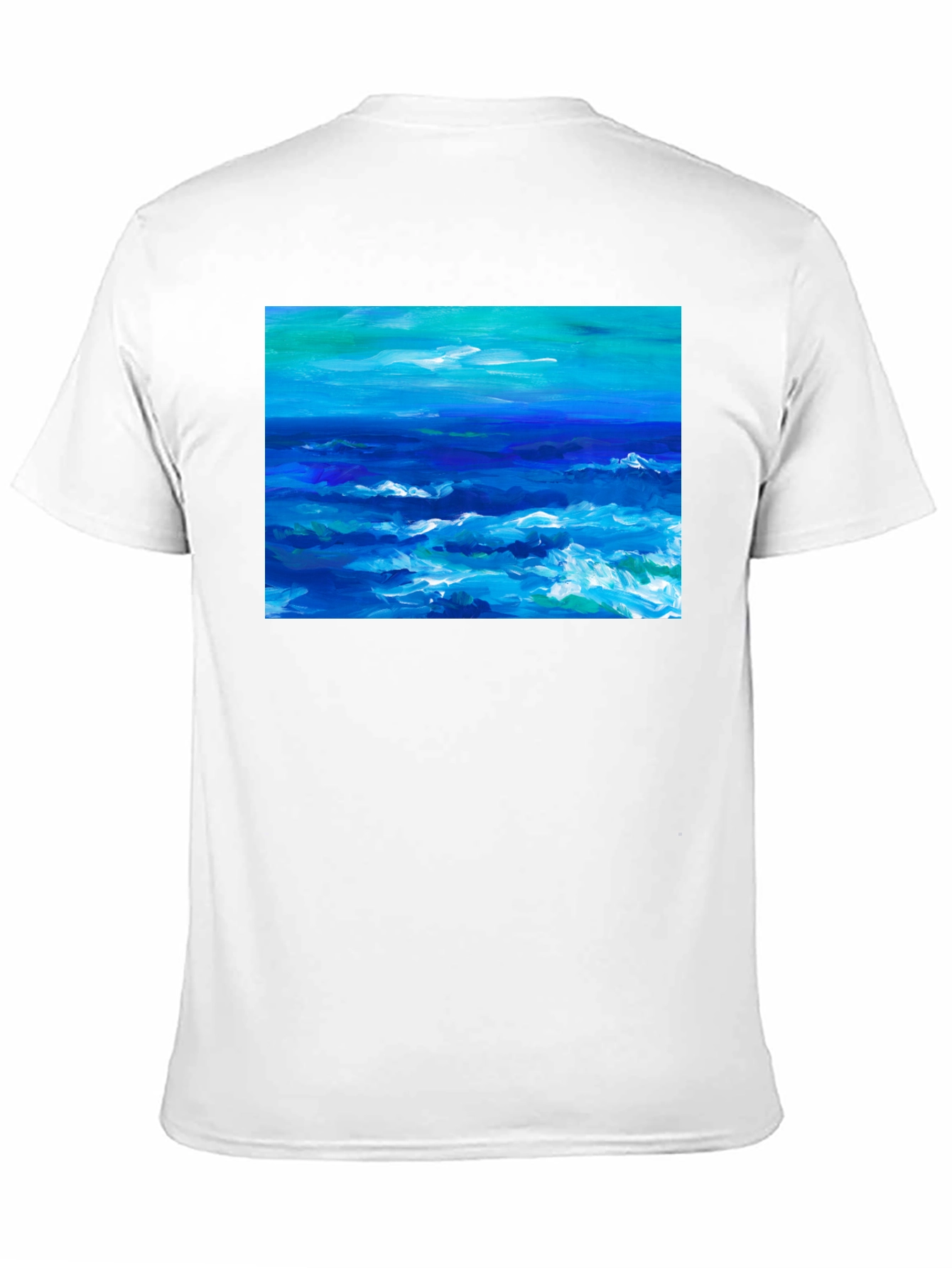 Ocean Wave Art Black T-Shirt
