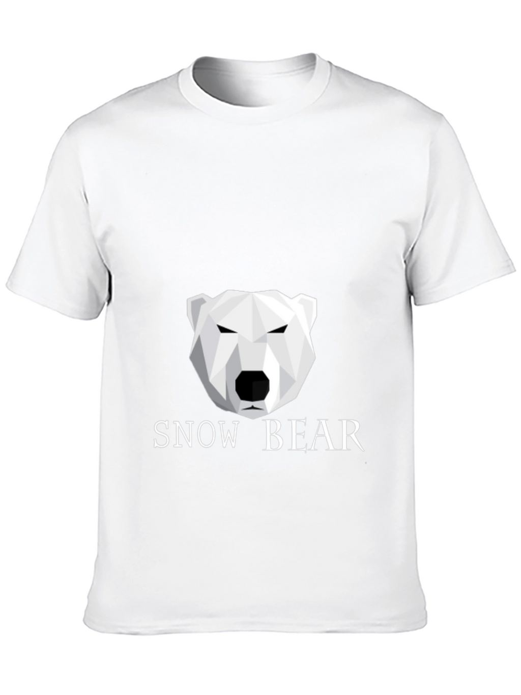 Geometric Polar Bear Black T-Shirt - Snow Bear Design