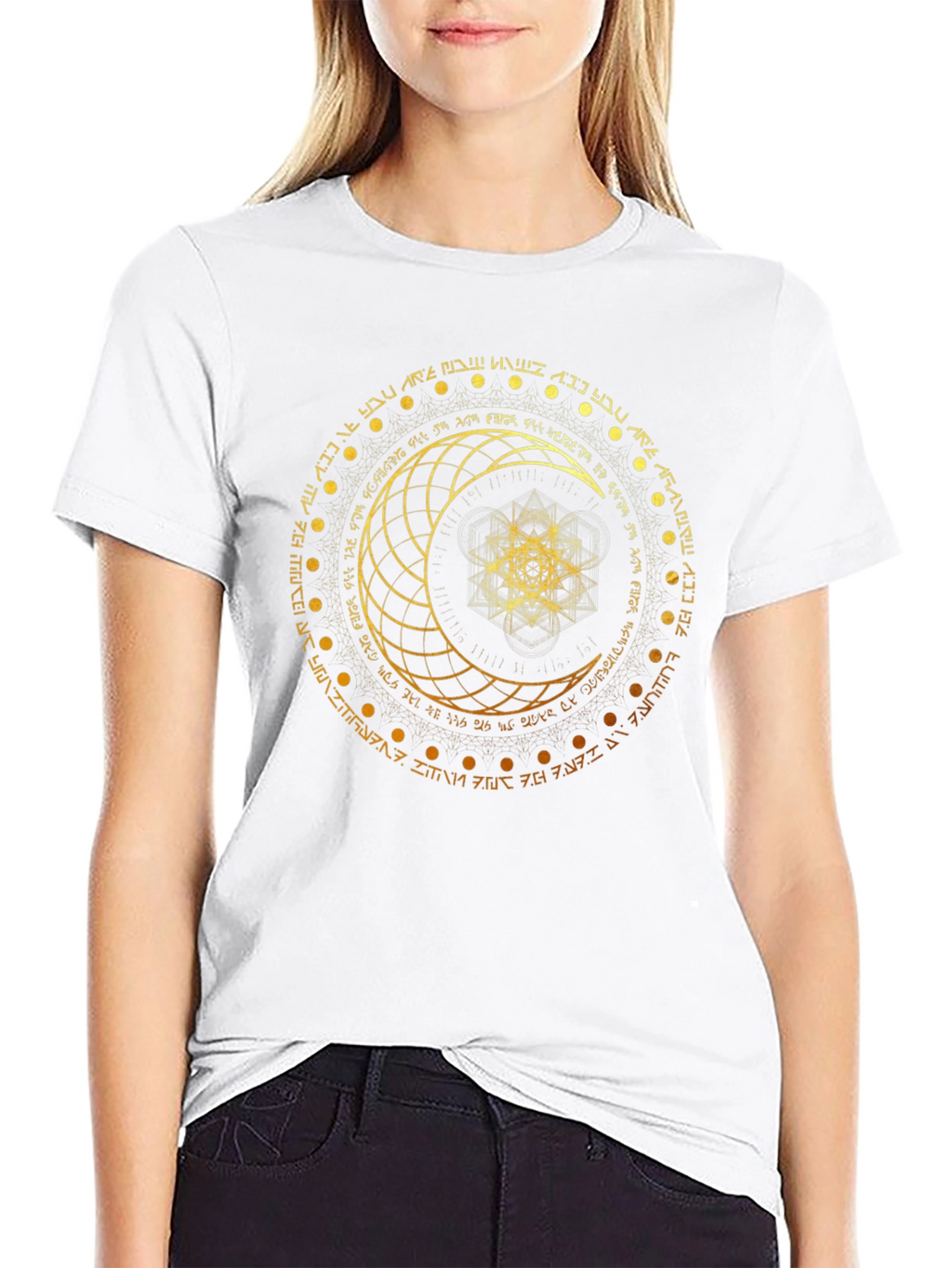 Celestial Moon Graphic Tee - Mystical Symbol Design