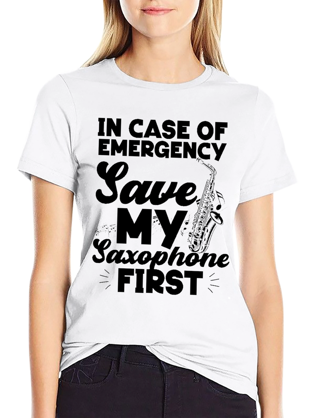 Emergency Saxophone First - Novelty Graphic Tee