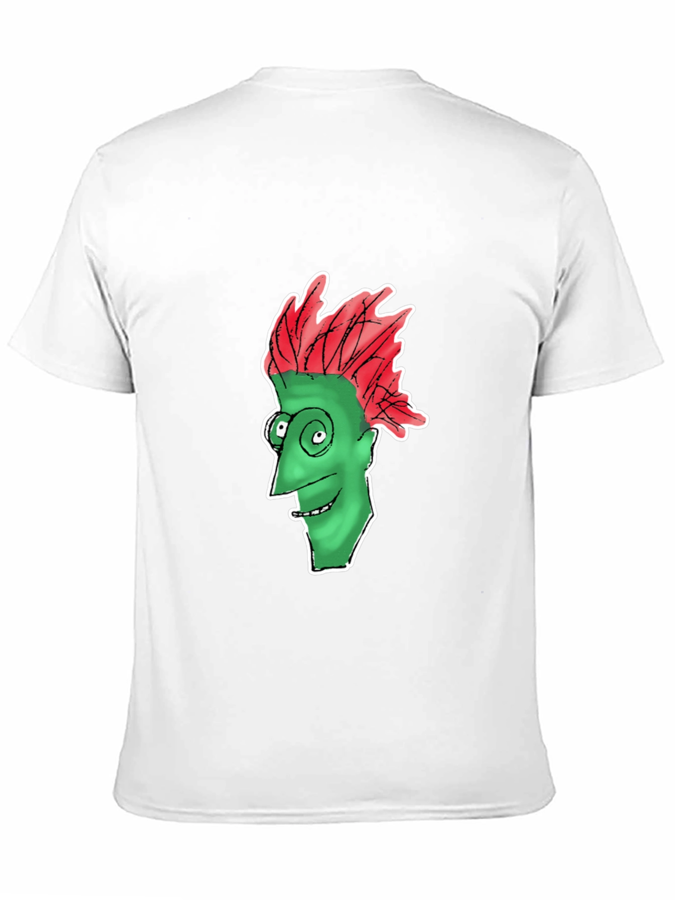 Funny Green Face Graphic Black T-Shirt