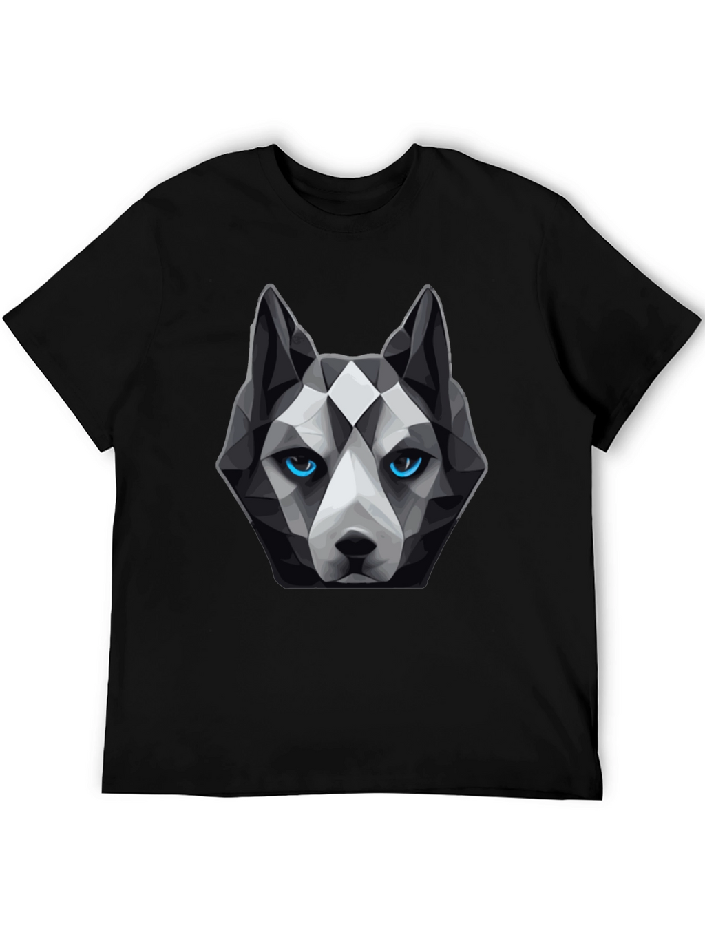 Geometric Husky Graphic Tee - Unique Dog Lover Design