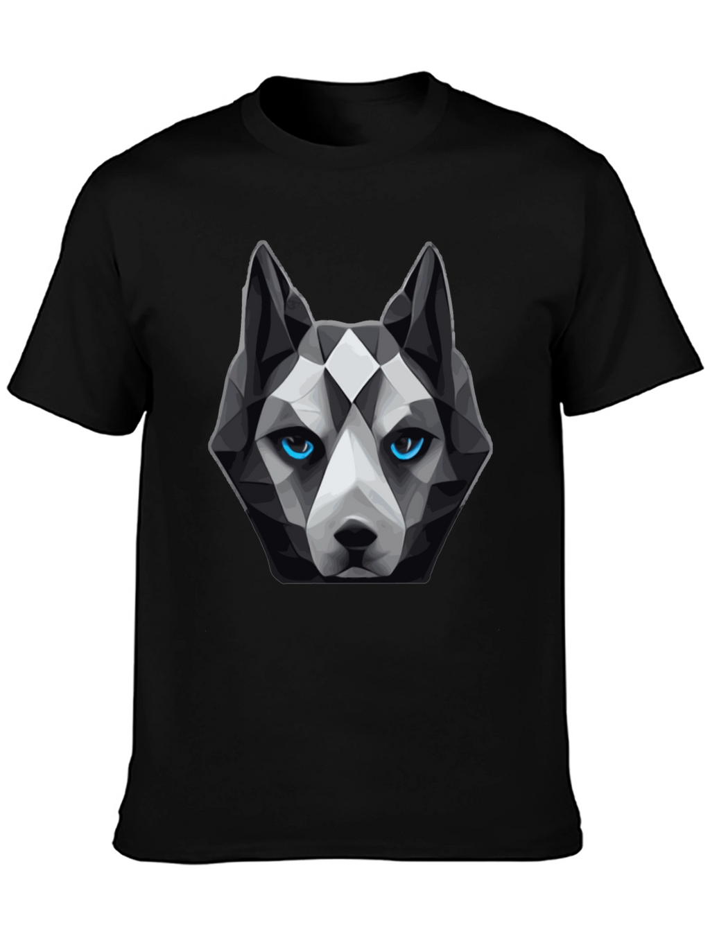 Geometric Husky Graphic Tee - Unique Dog Lover Design