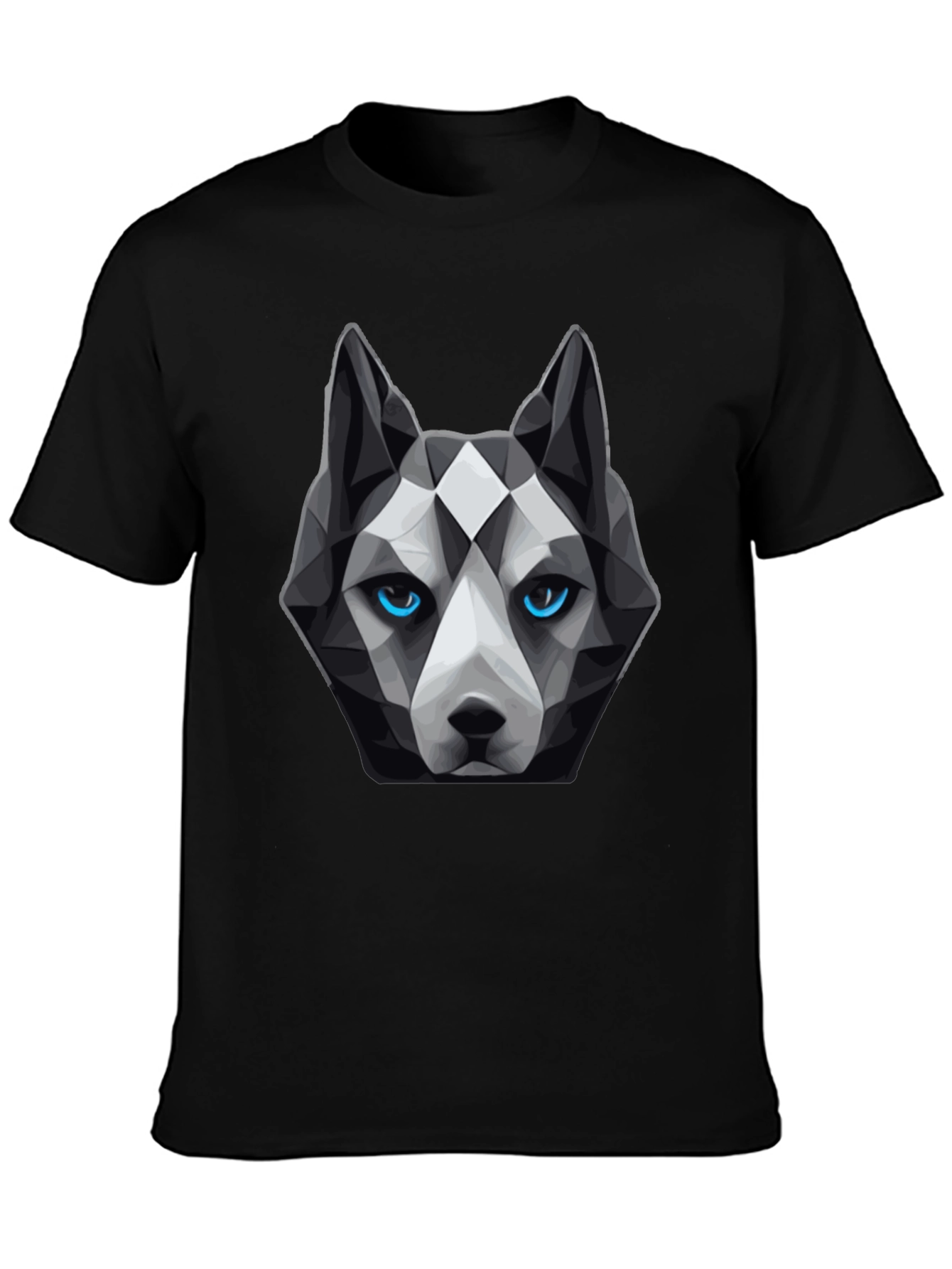 Geometric Husky Graphic Tee - Unique Dog Lover Design