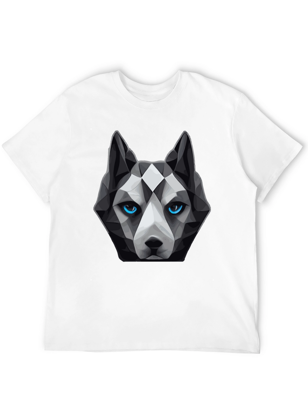 Geometric Husky Graphic Tee - Unique Dog Lover Design