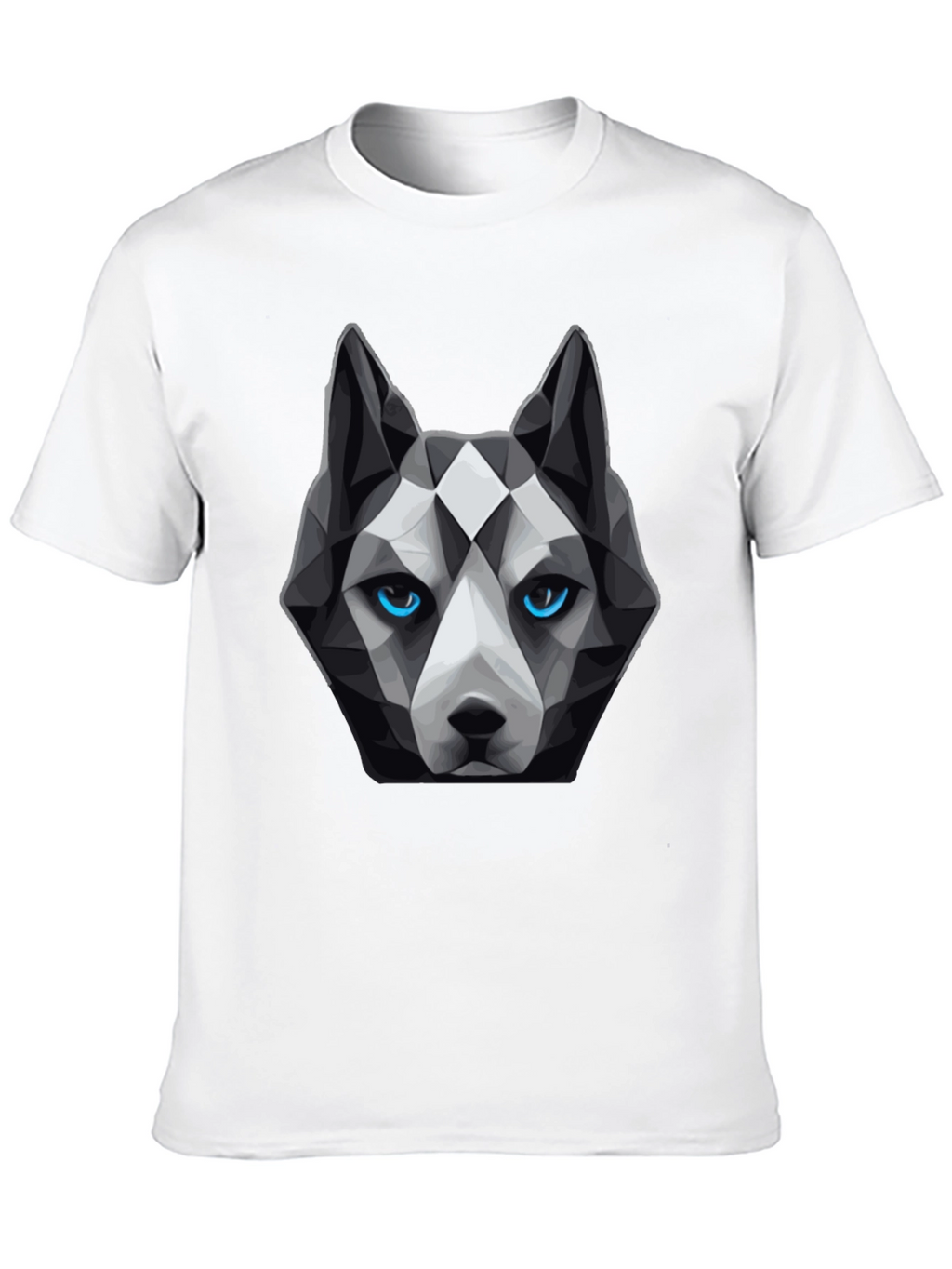 Geometric Husky Graphic Tee - Unique Dog Lover Design