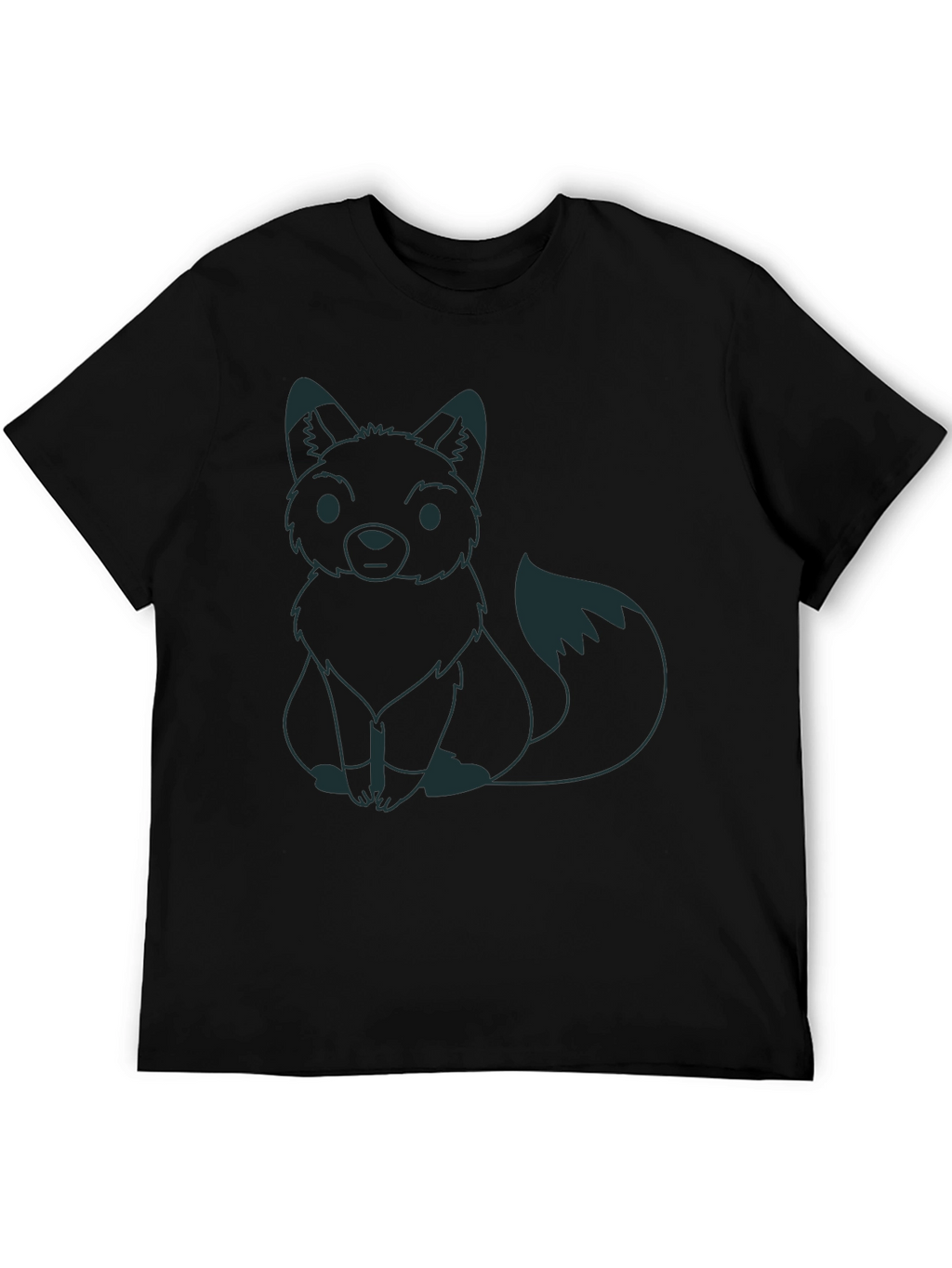 Fox Graphic Tee - Black Crew Neck Shirt