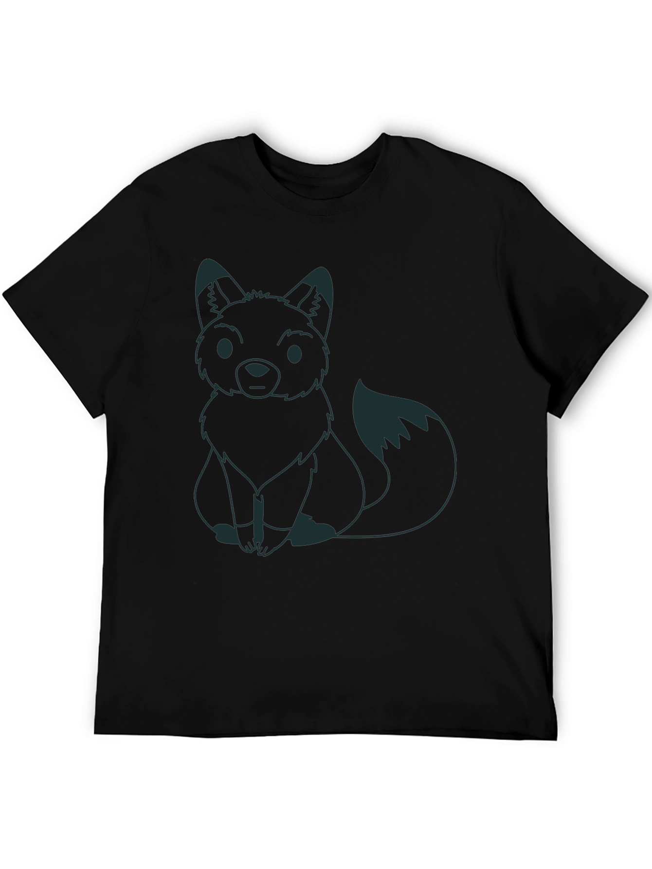 Fox Graphic Tee - Black Crew Neck Shirt
