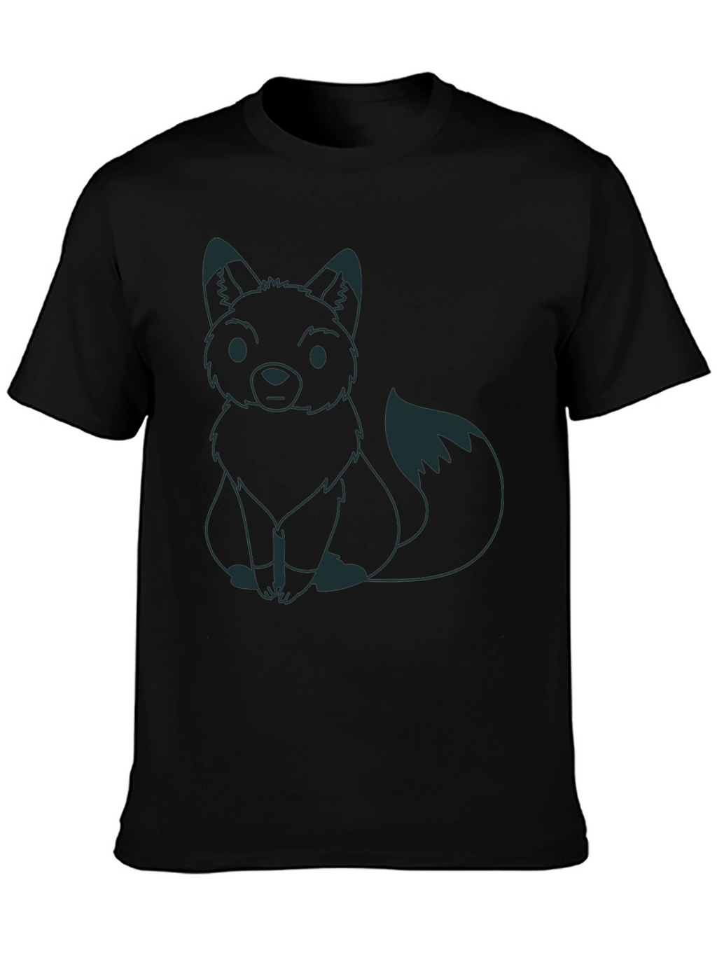 Fox Graphic Tee - Black Crew Neck Shirt