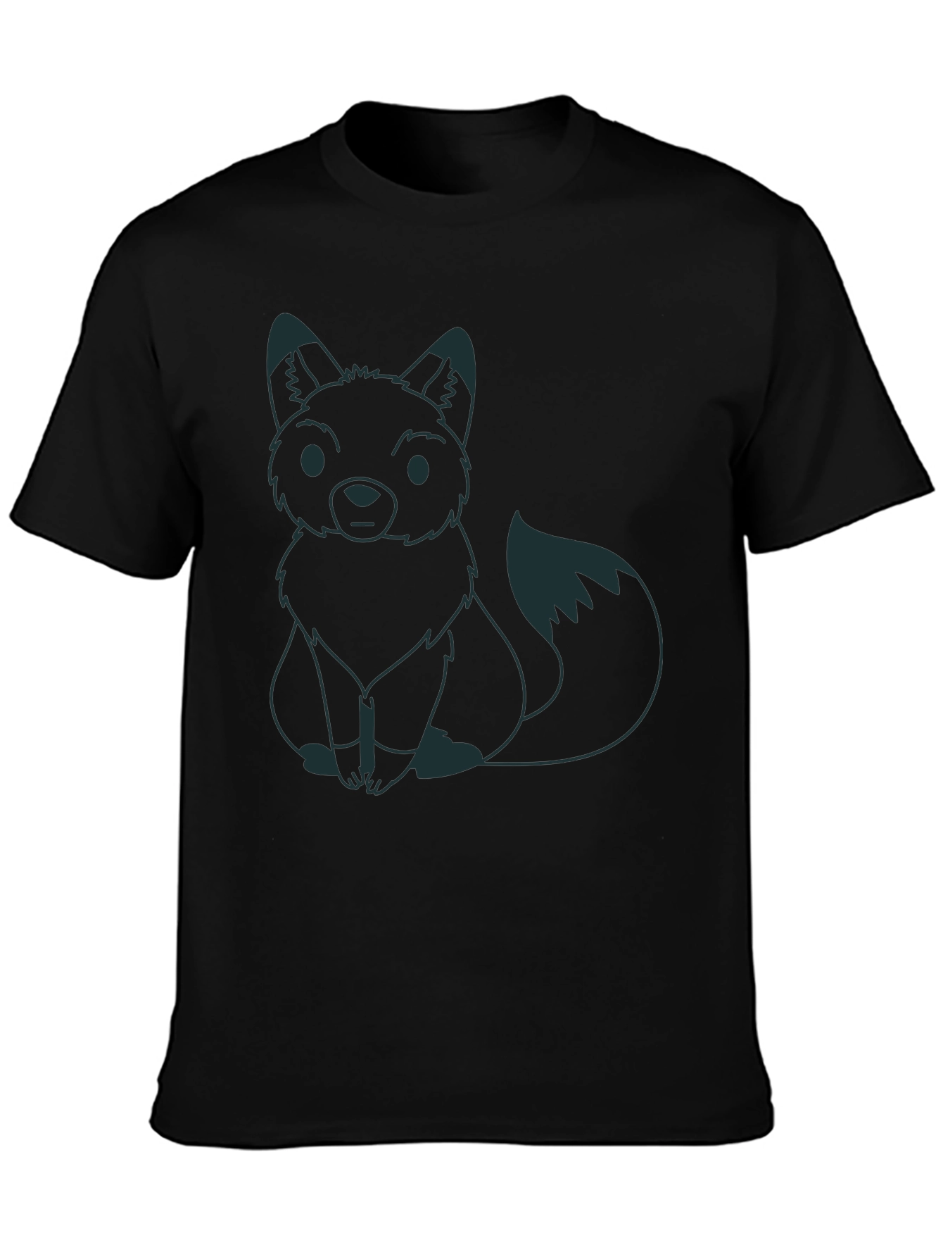 Fox Graphic Tee - Black Crew Neck Shirt