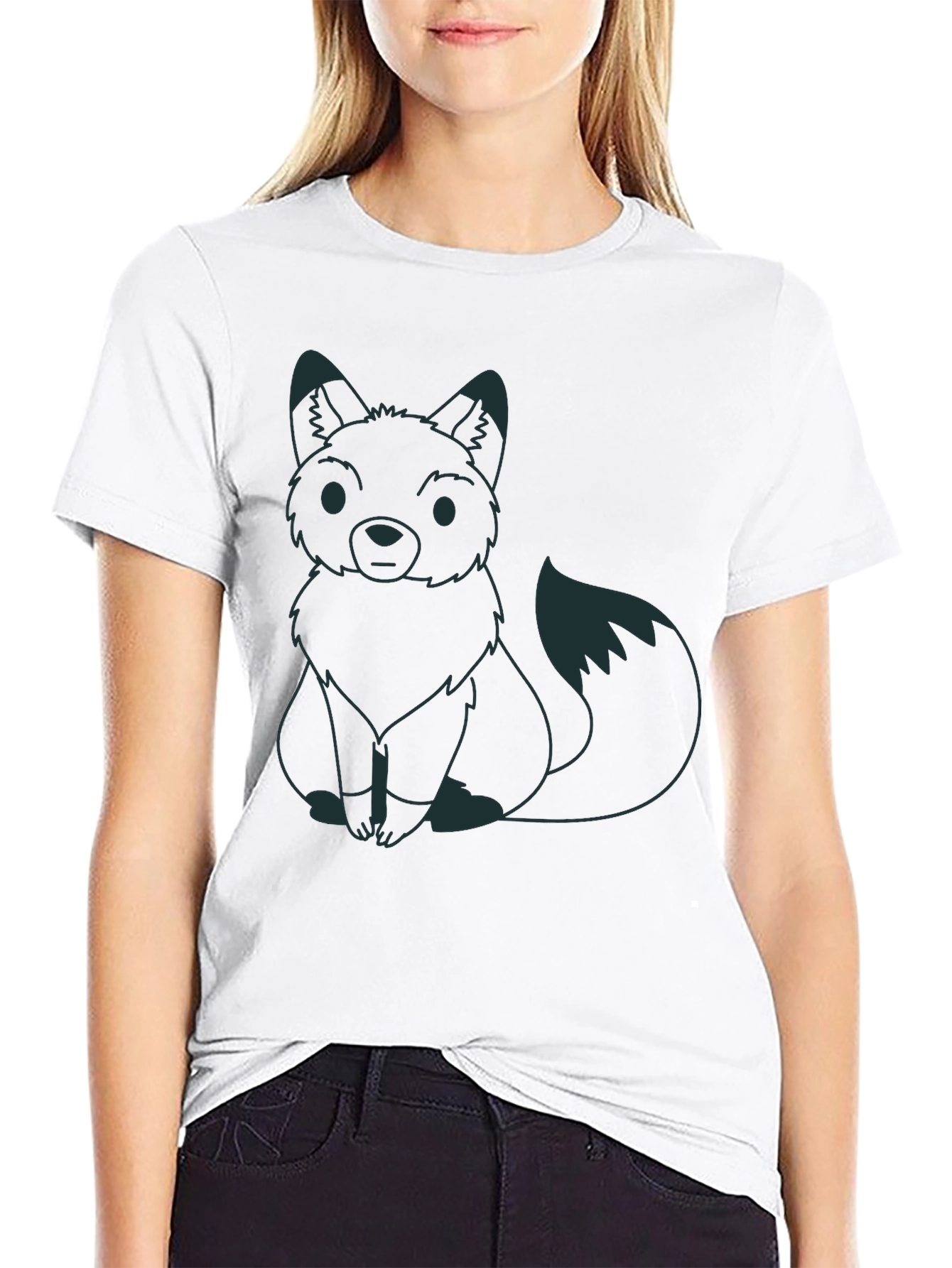Fox Graphic Tee - Black Crew Neck Shirt