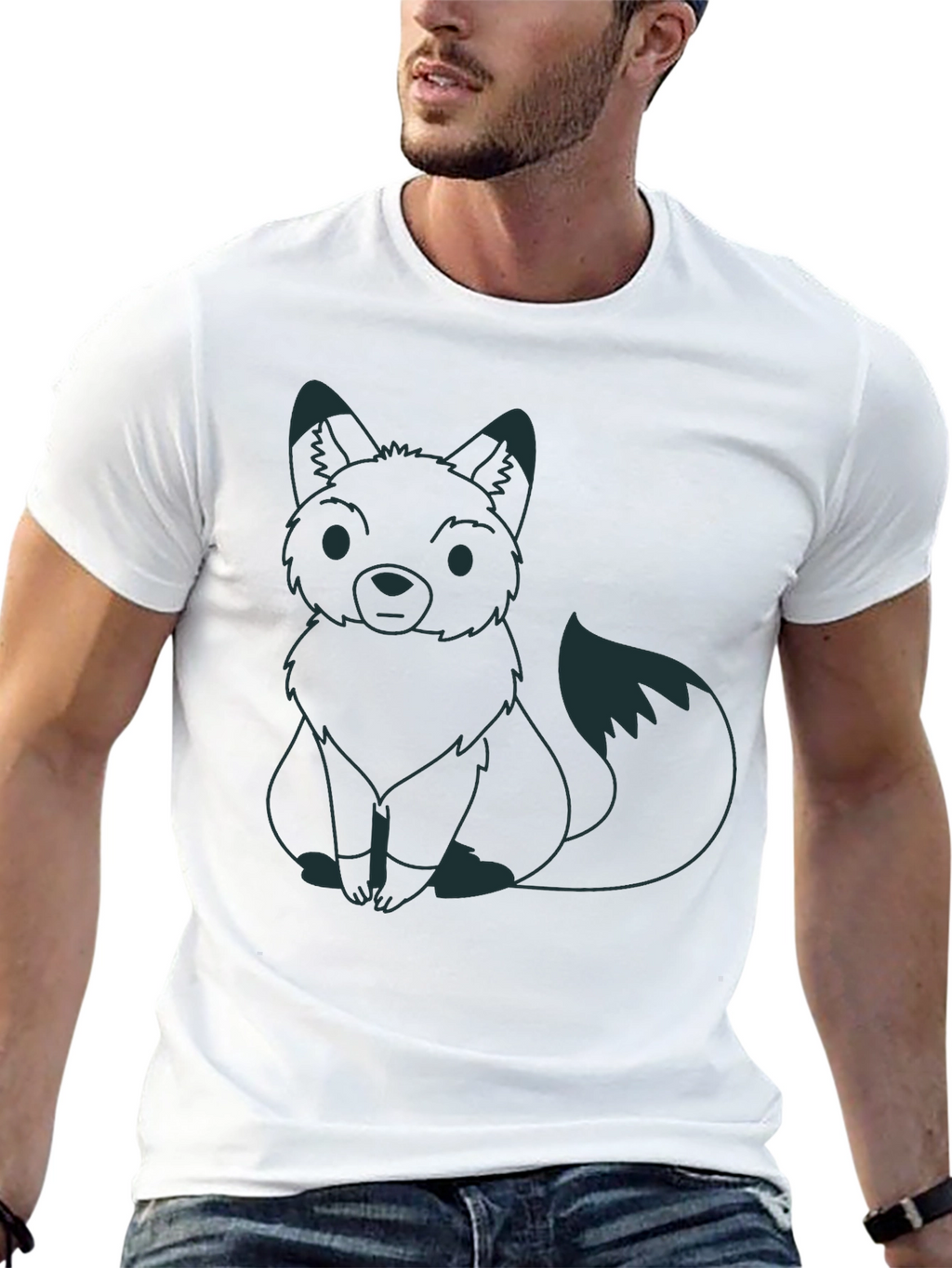 Fox Graphic Tee - Black Crew Neck Shirt