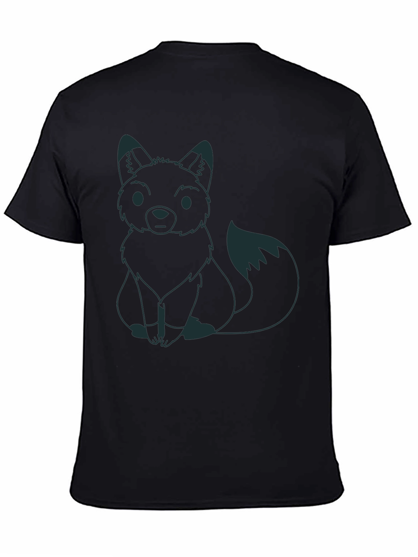 Fox Graphic Tee - Black Crew Neck Shirt